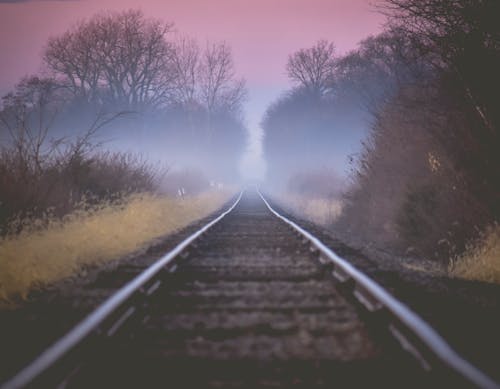Imagine de stoc gratuită din călătorie, cale ferată, ceață