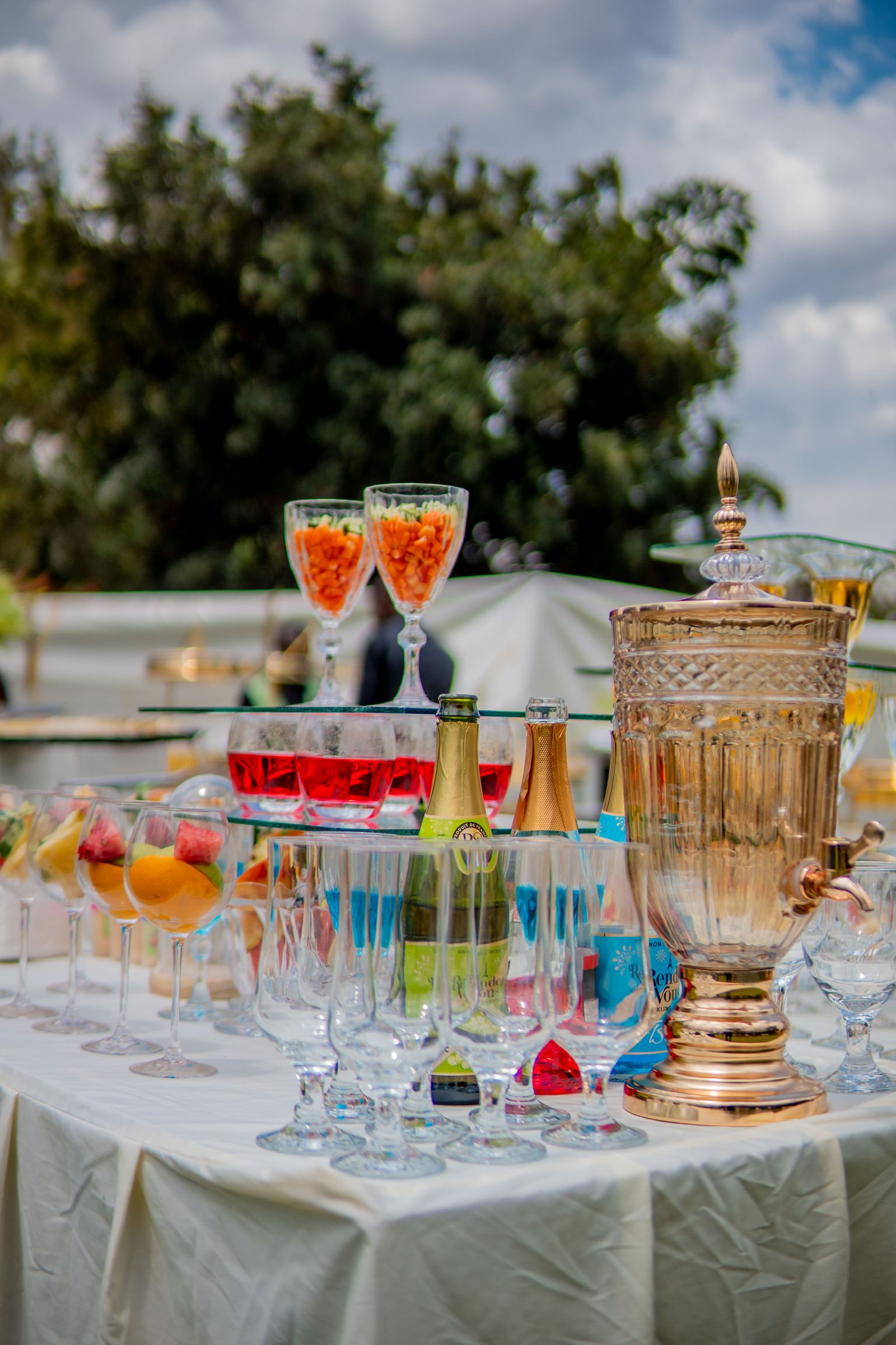 Outdoor drink table