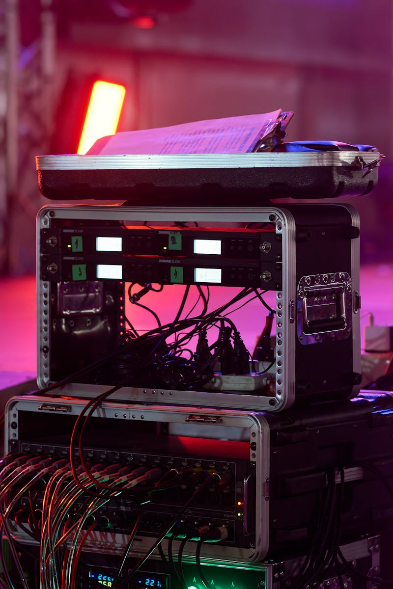 Stage lighting setup for live event