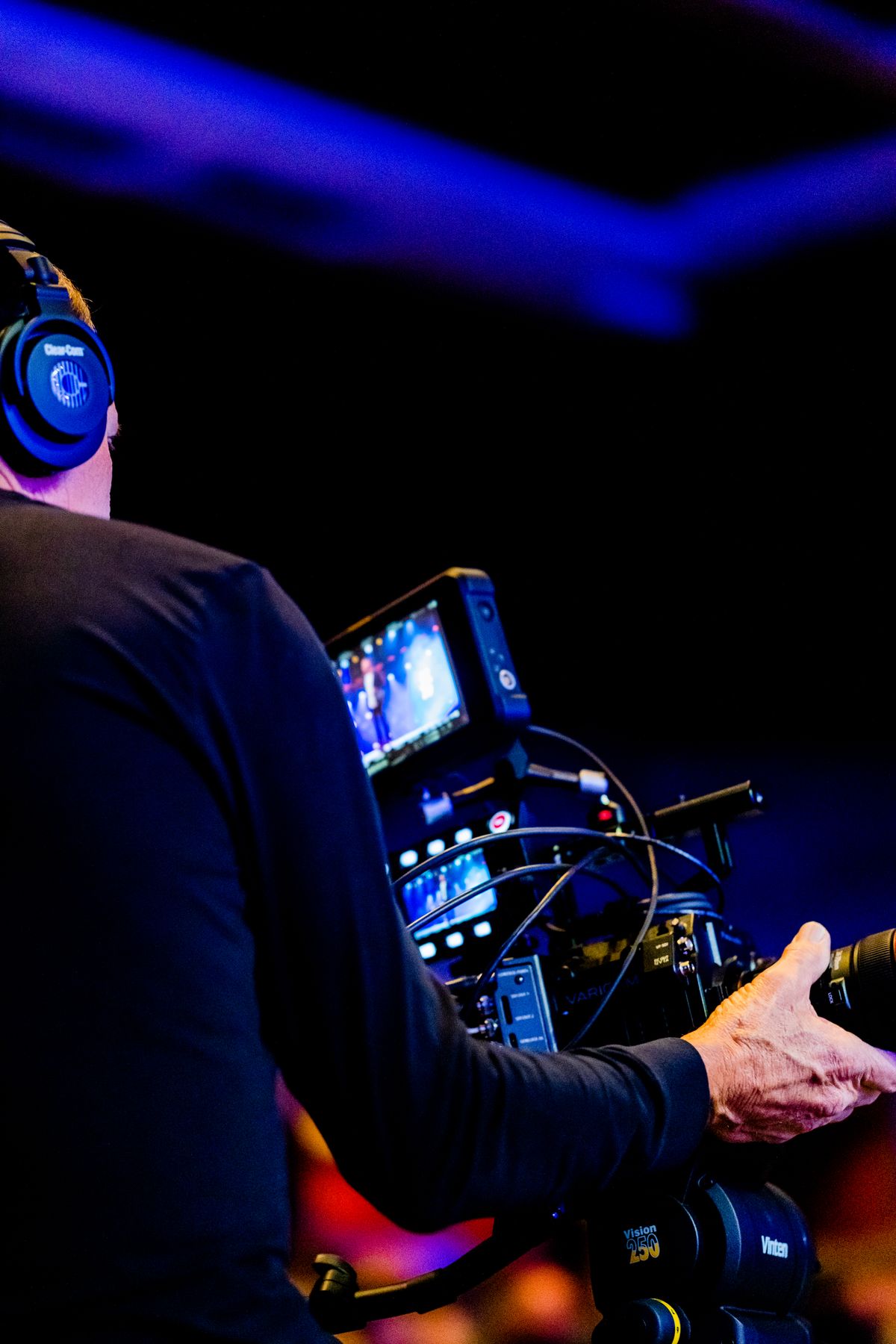 Cameraman tijdens een professionele video-opname