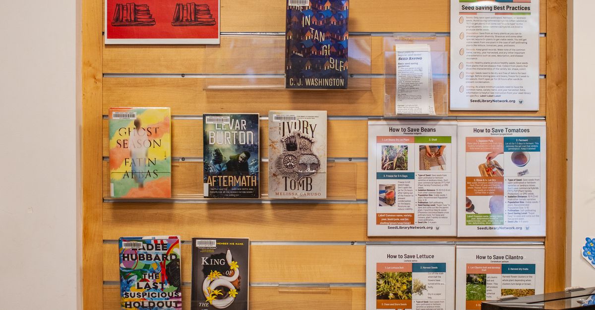 Time Loop Library Display Library Wall Display with Books and Clock · Free Stock Photo