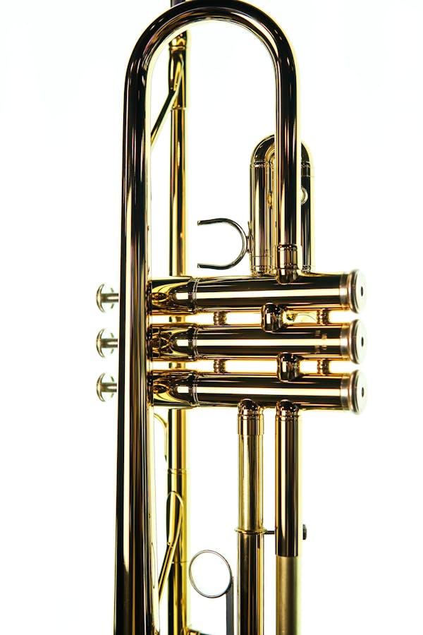 Brass trumpet detail at a Hartford City Band rehearsal