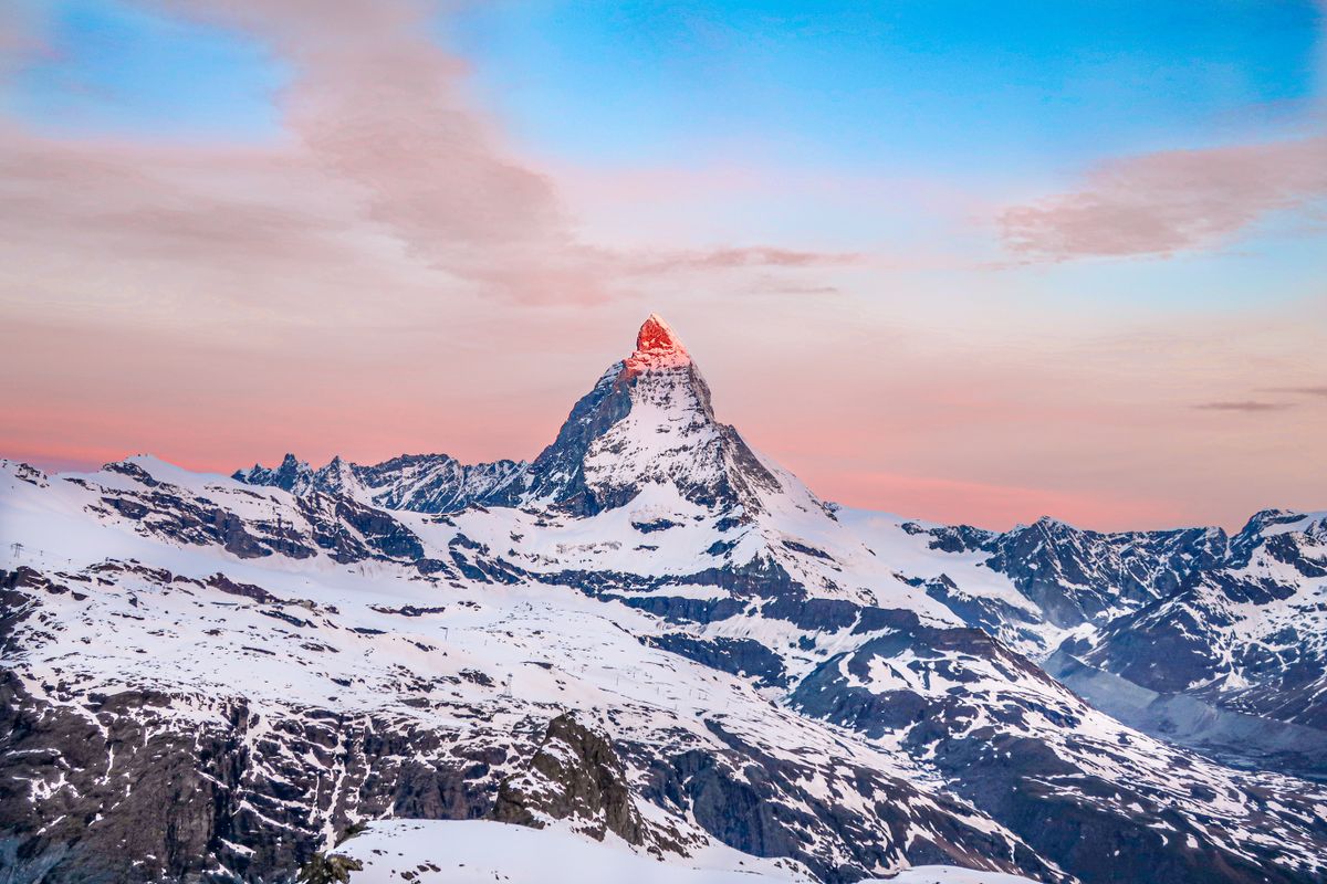 The Matterhorn glowing at sunrise