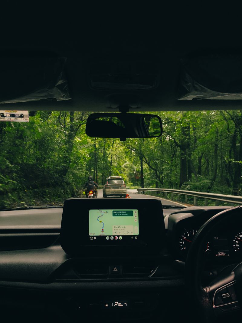 Car on the road covered by vehicle insurance