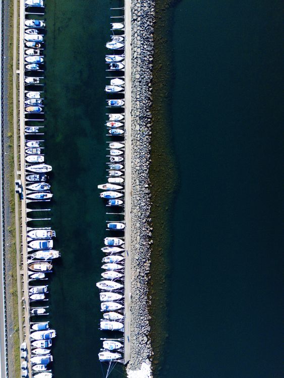 Aerial View of Jönköping Boat Harbor · Free Stock Photo