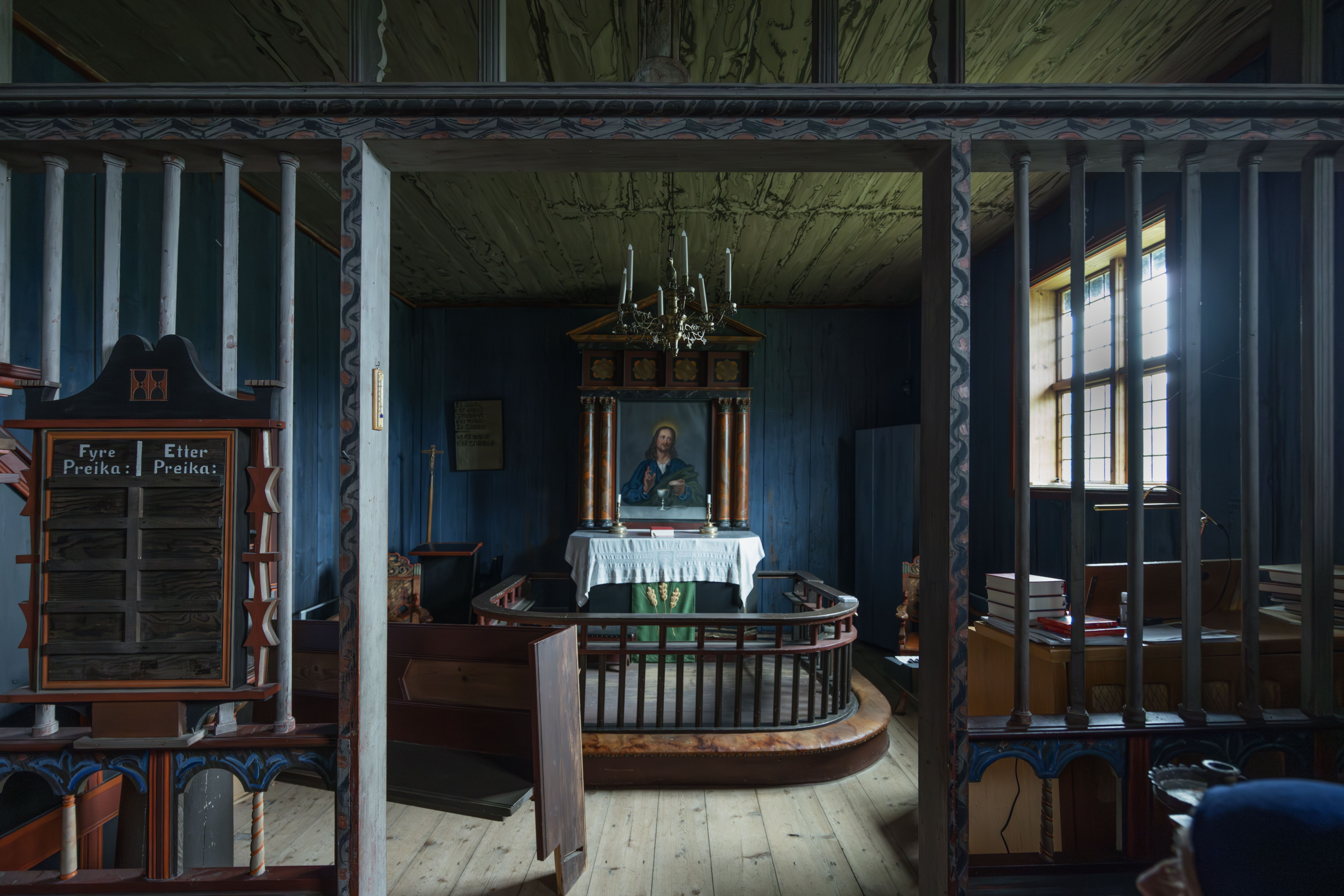 Historic Church Interior with Altar and Art