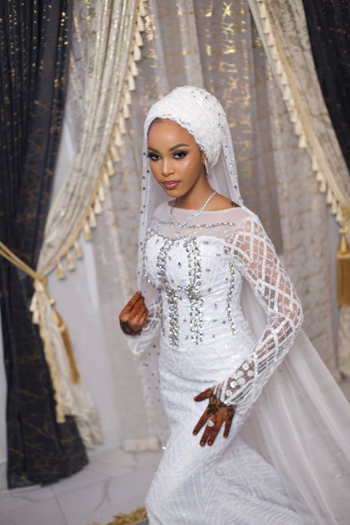 Elegant Nigerian Bridal Portrait in White Gown Free Stock Photo Elegant Nigerian Bridal Portrait in White Gown Free Stock Photo