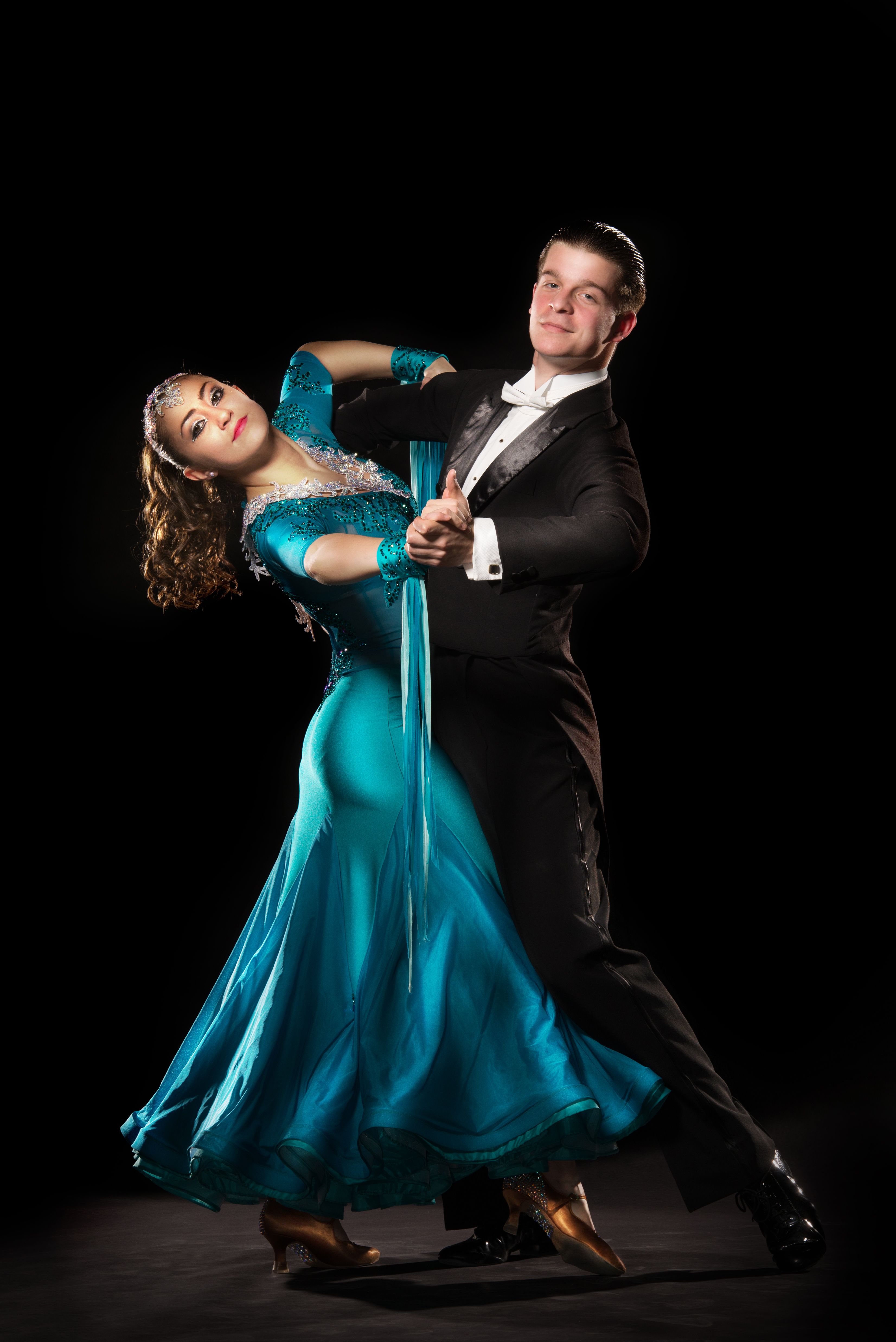 Elegant Ballroom Dance Performance in Formal Attire  Free Stock Photo