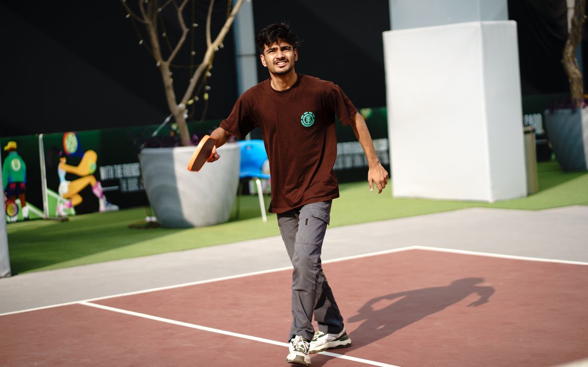 Pickleball player enjoying time on the court