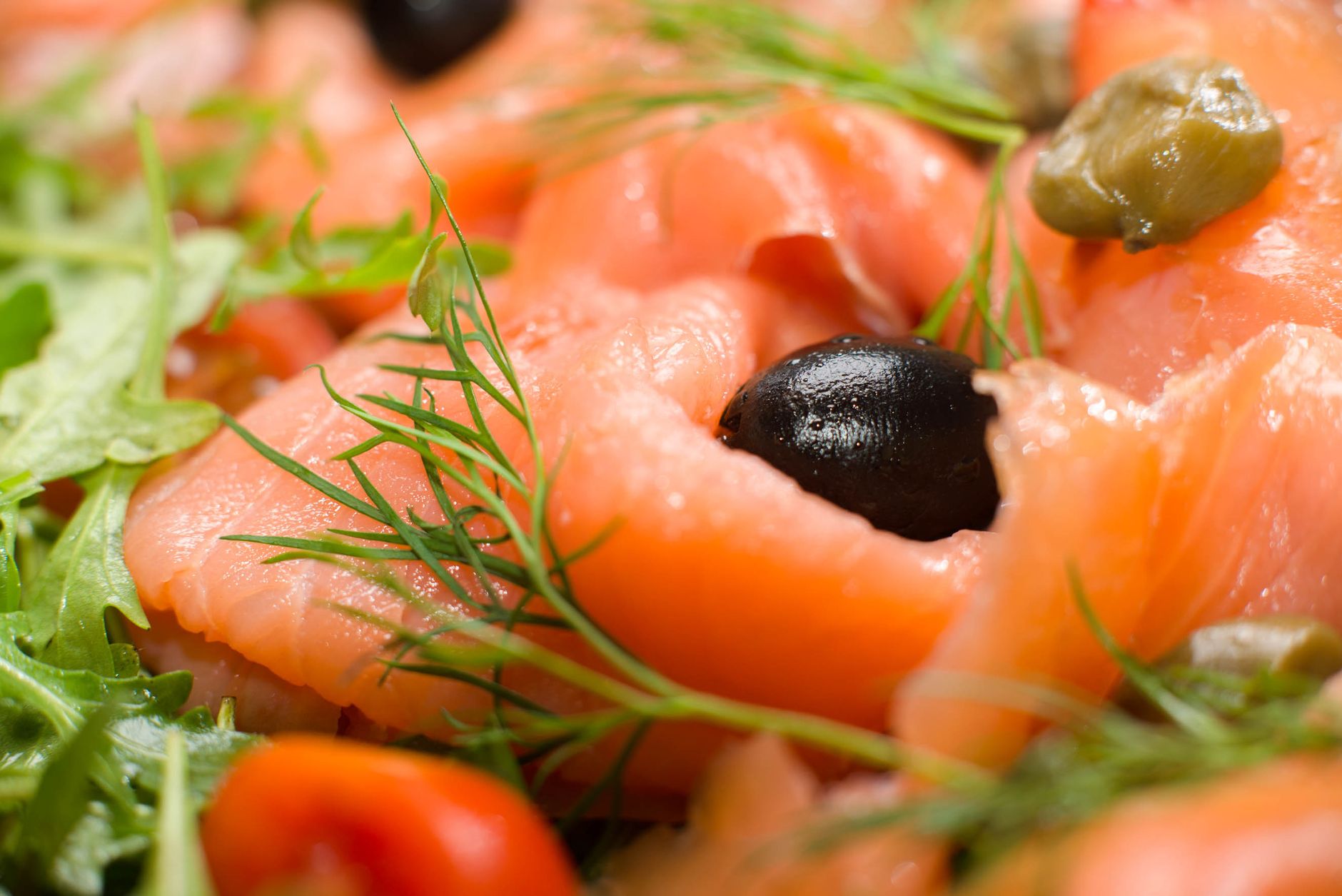 Smoked salmon filet ready to be served