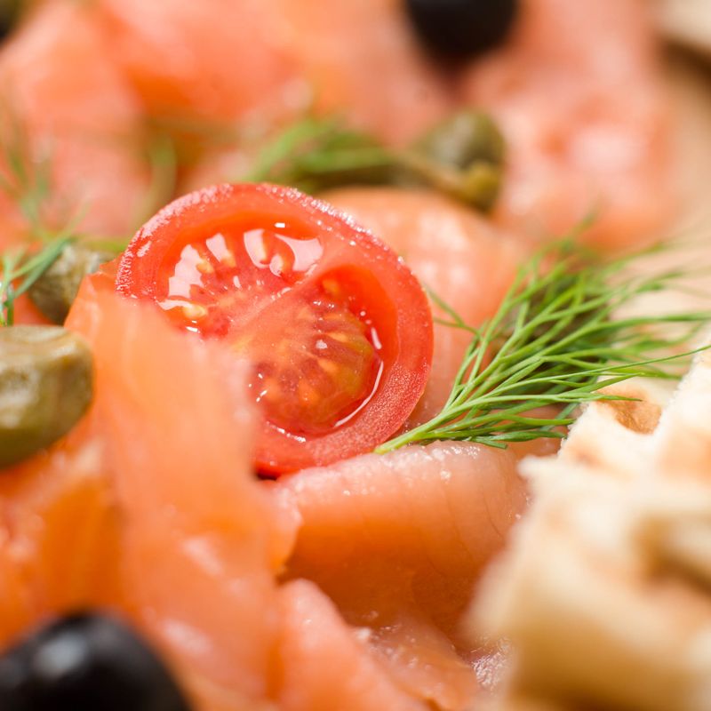 Holiday Smoked Salmon, Dill and Capers Pasta Salad