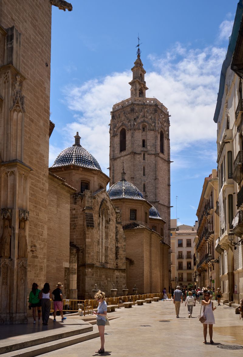 Valencia Cathedral and Miguelete tower in summer
