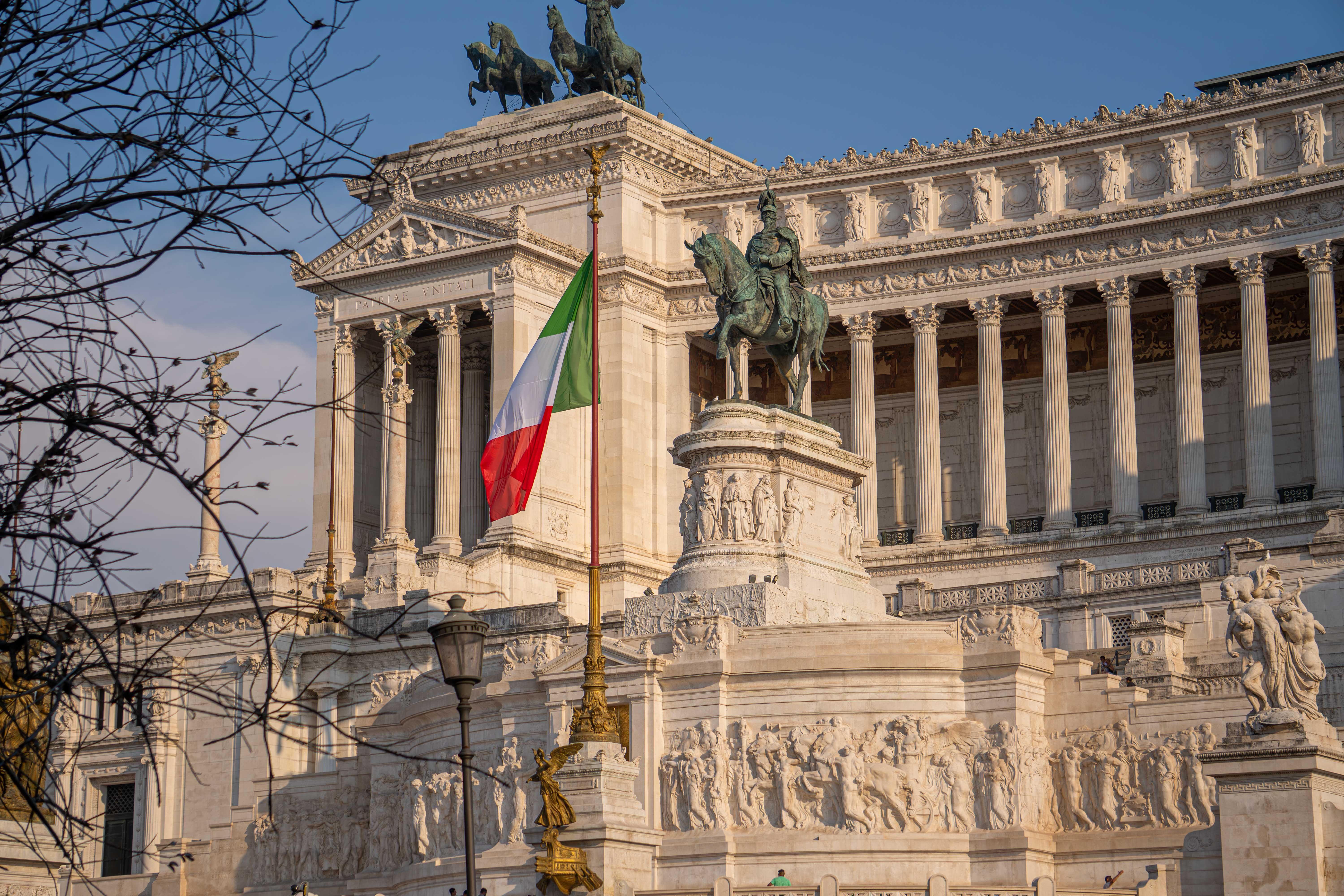 Victor Emmanuel II Monument and the Italian Flag, Rome, Italy · Free ...
