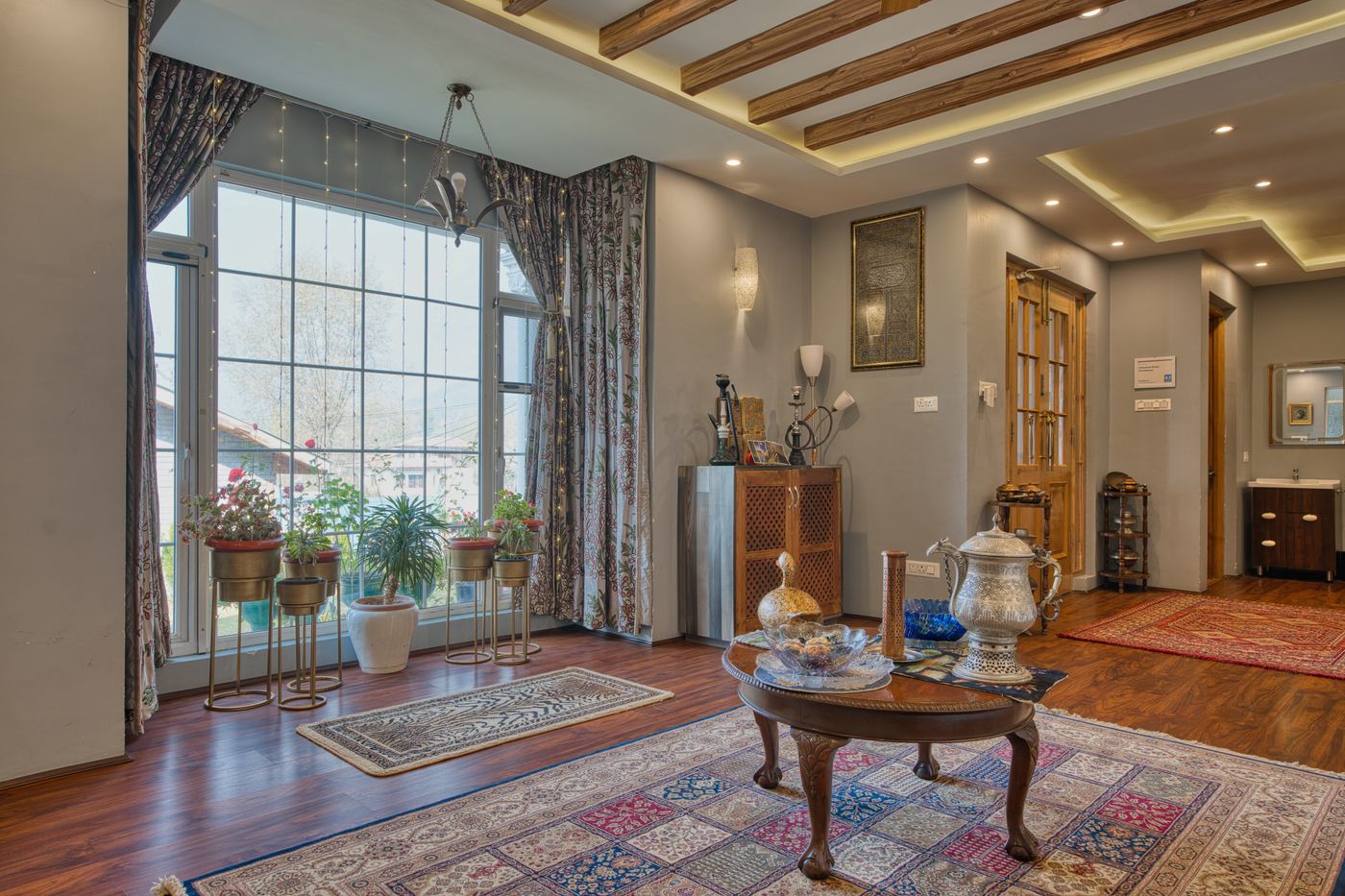 Traditional Indian living room with elegant decor