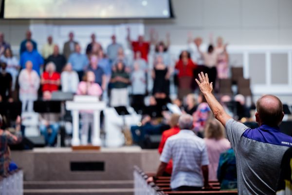 A congregation gathered for worship