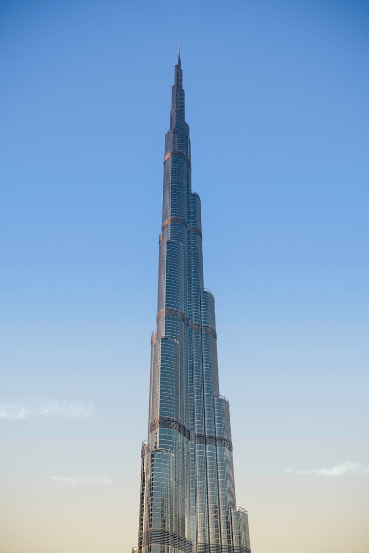 Burj Khalifa In Dubai Under Blue And White Sky