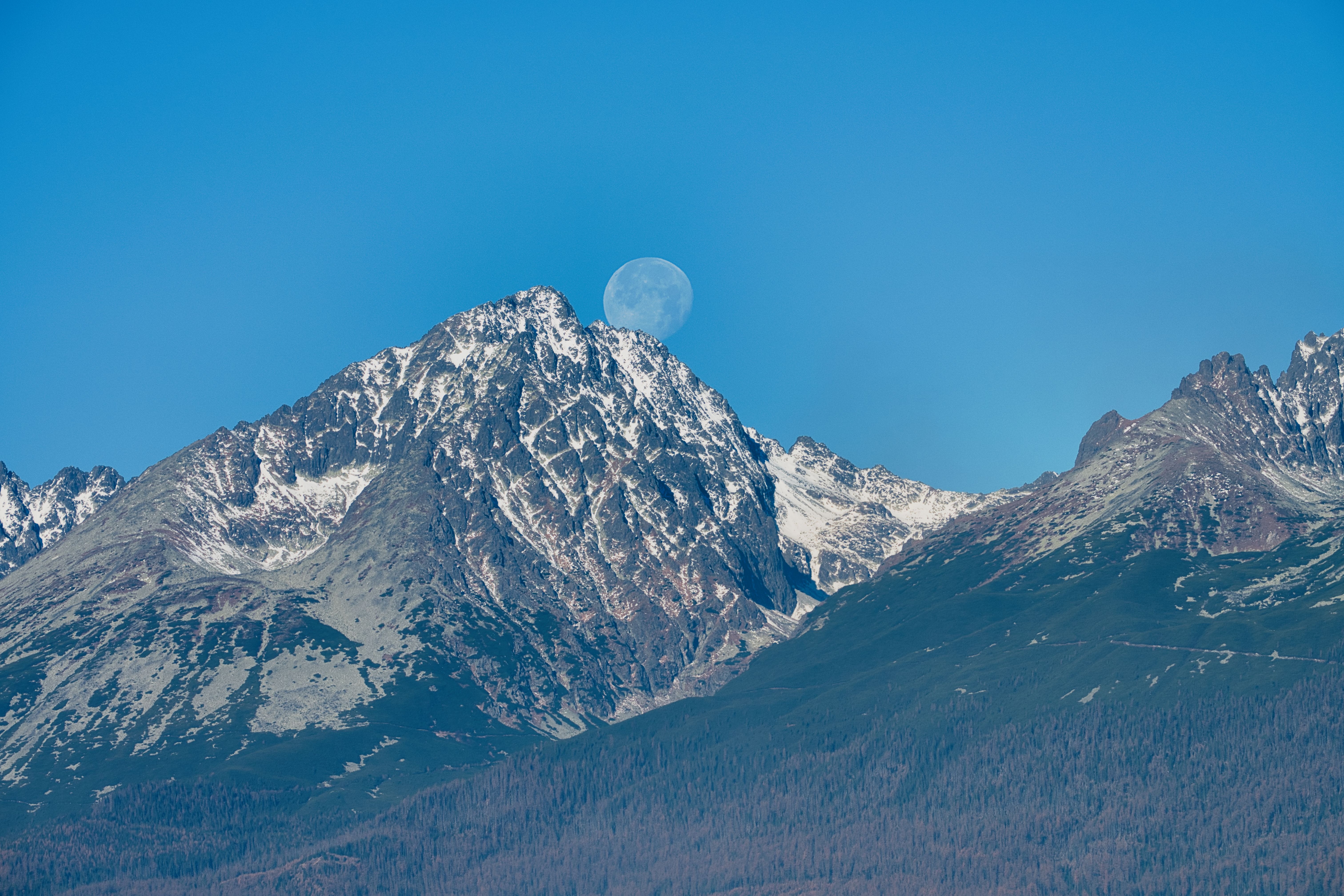 Snow-capped Tatra Mountains in southern Poland