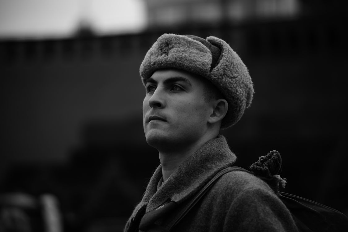 Soldier Portrait in Vintage Black and White · Free Stock Photo