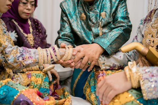 Vibrant traditional wedding ceremony in Kendari, showcasing rich cultural attire and customs.
