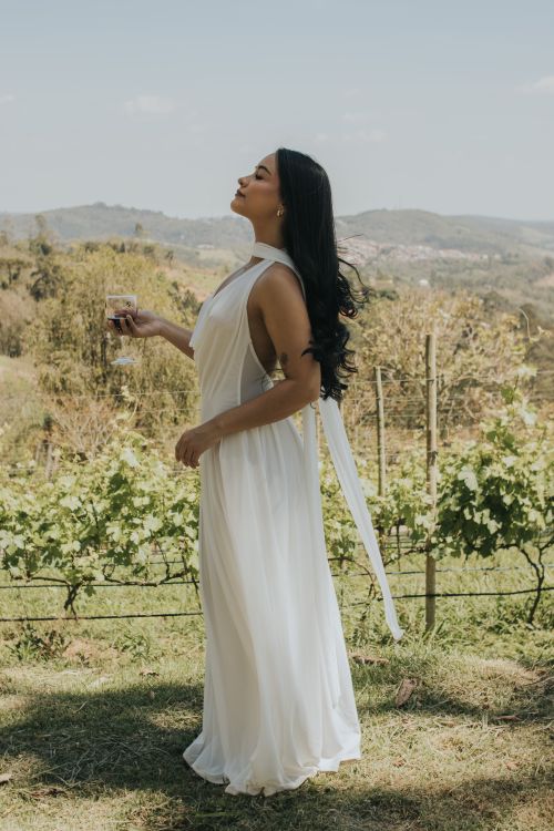 Elegant Woman in White Dress in Vineyard Free Stock Photo Elegant Woman in White Dress in Vineyard Free Stock Photo