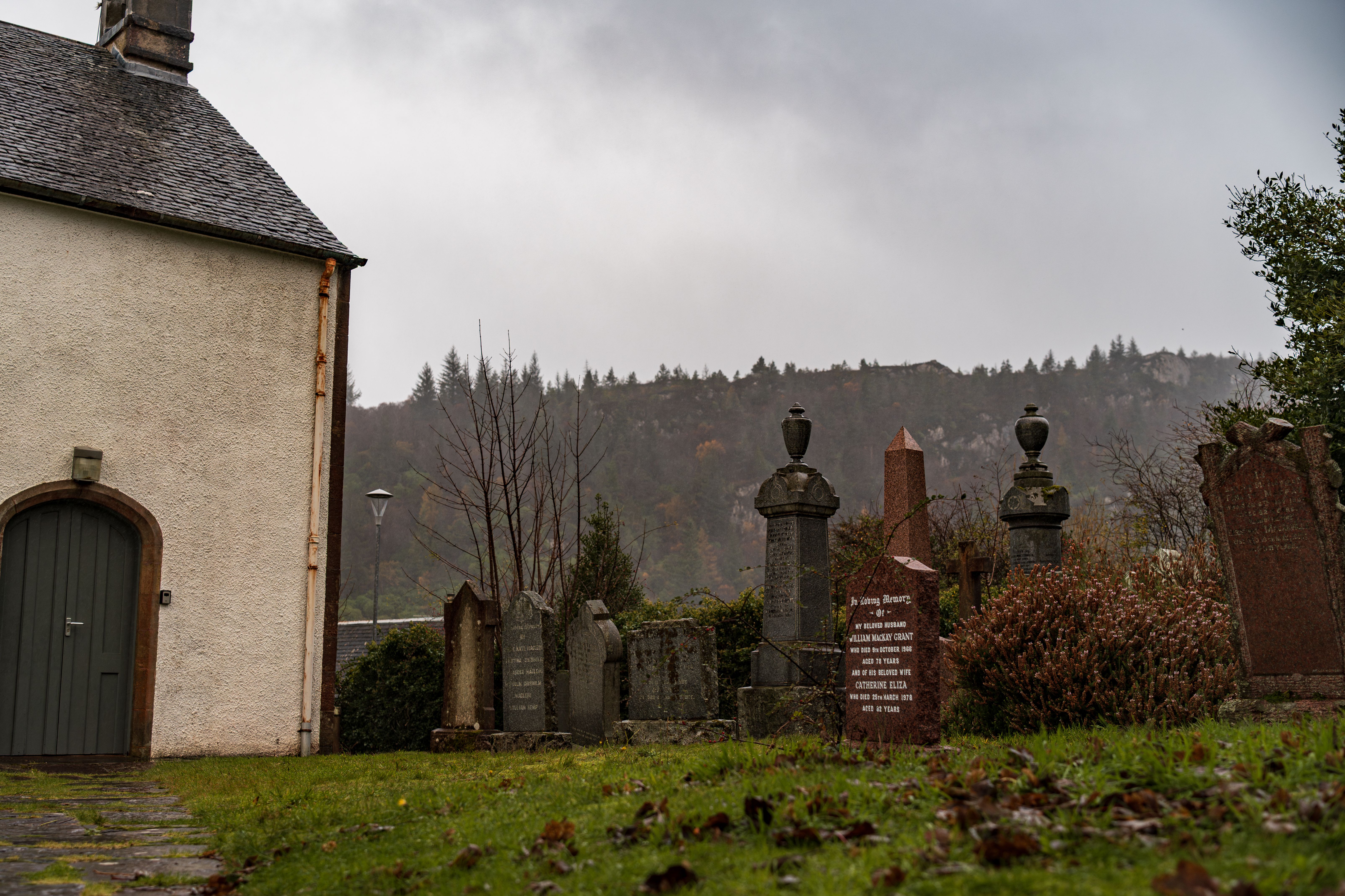 Historic Cemetery by Rural Church in Autumn · Free Stock Photo