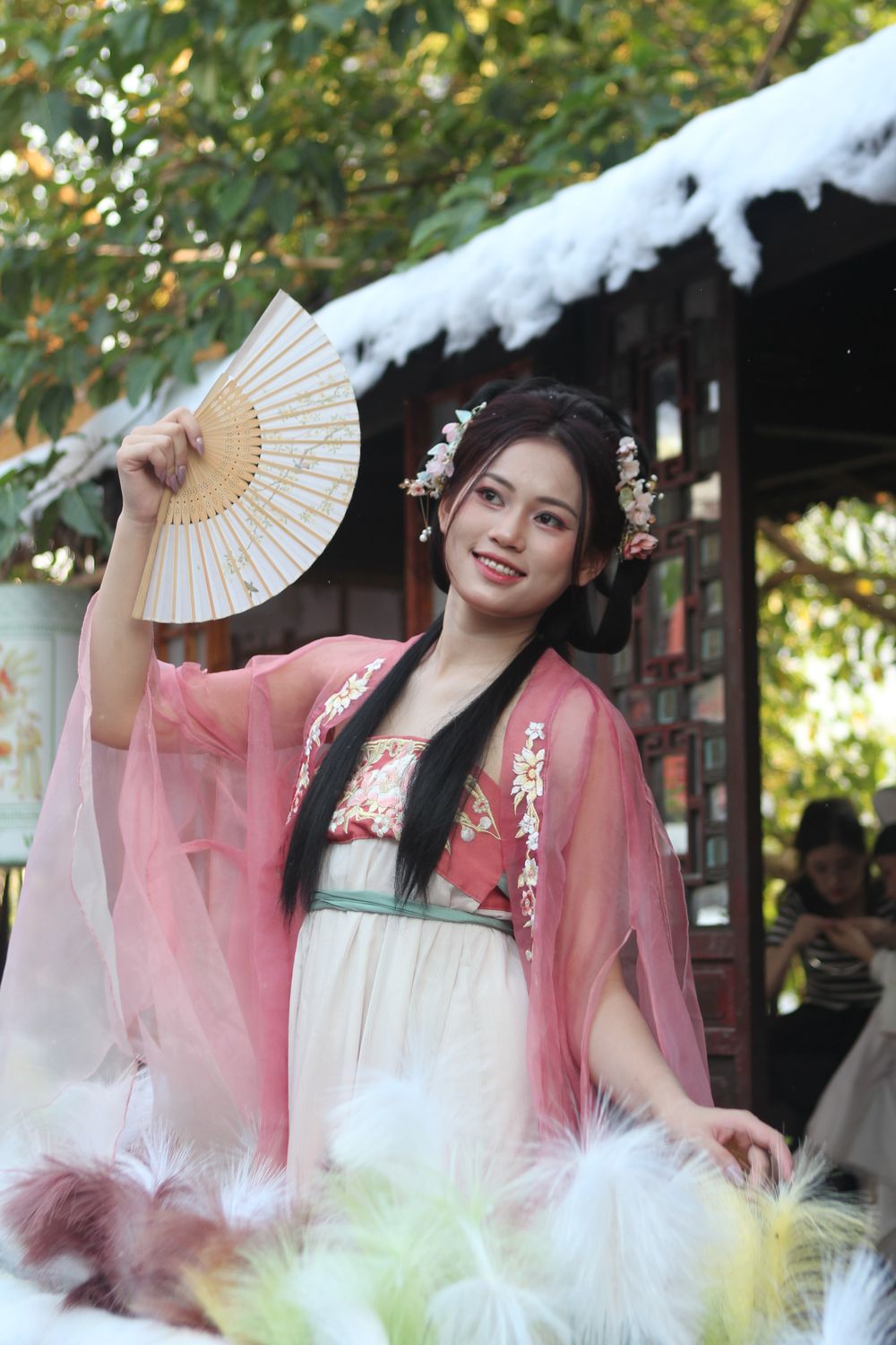 Traditional Cultural Festive Costume with Fan · Free Stock Photo