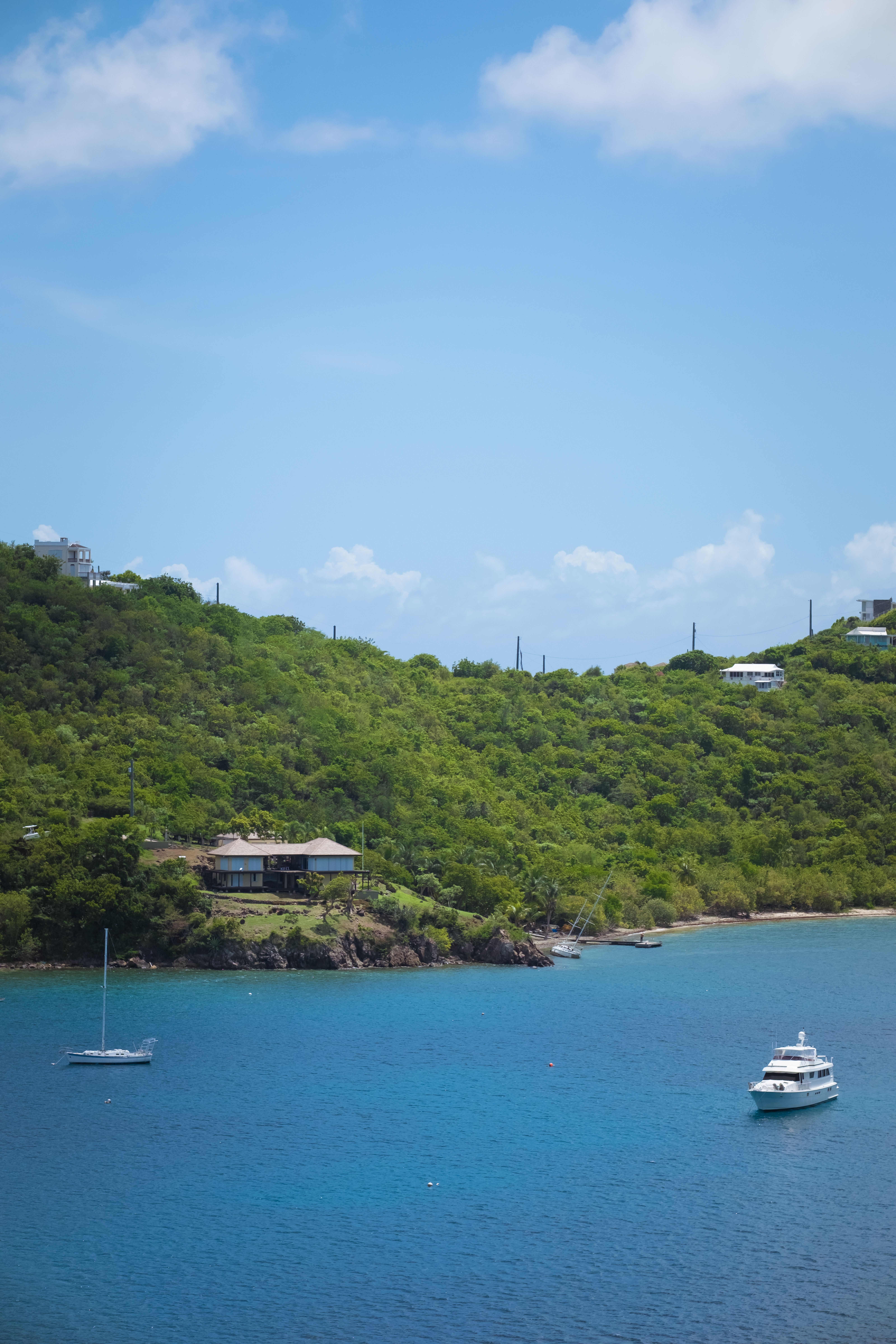 Caribbean Coastline with Yachts