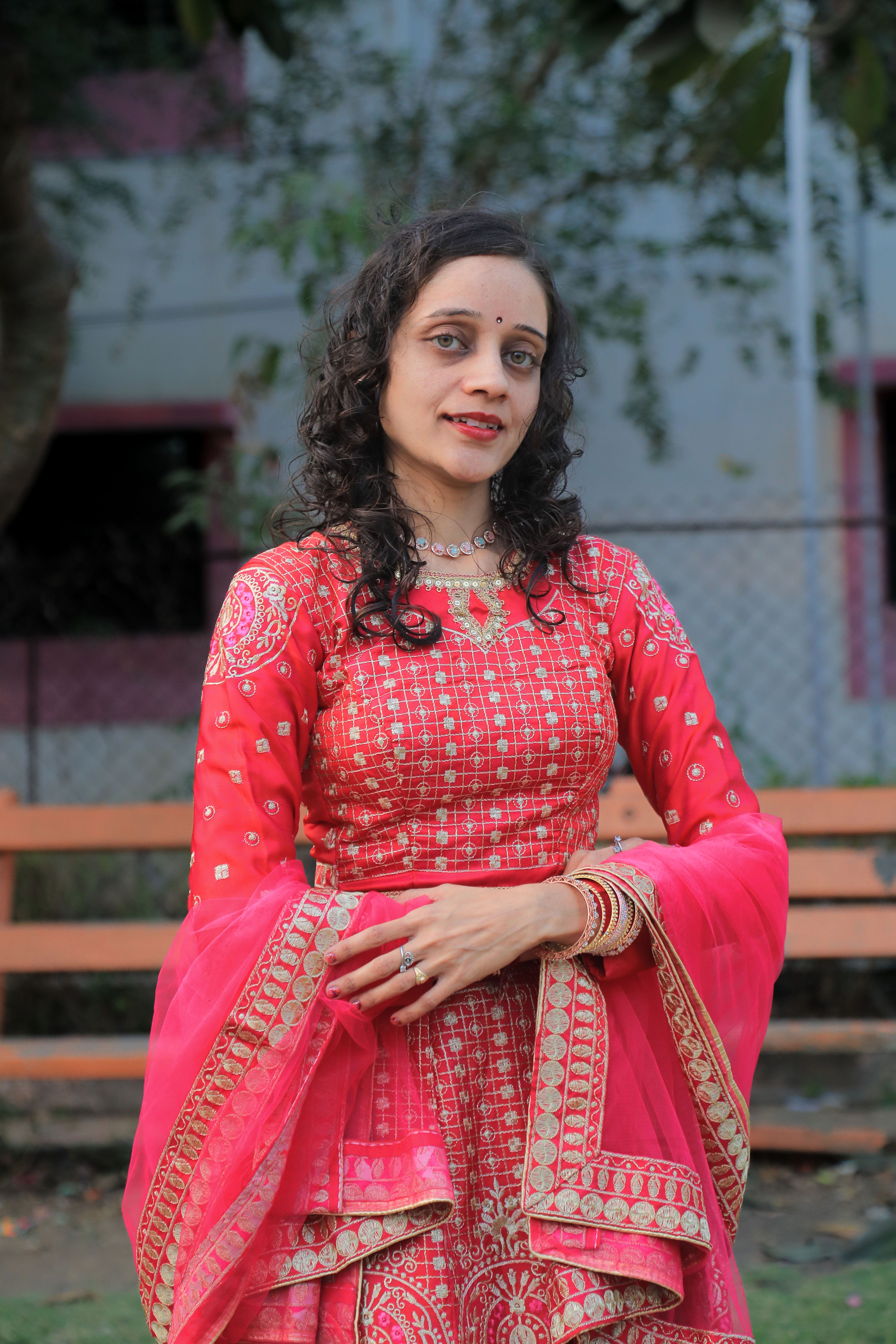 Elegant Woman in Traditional Indian Attire Outdoors · Free Stock Photo