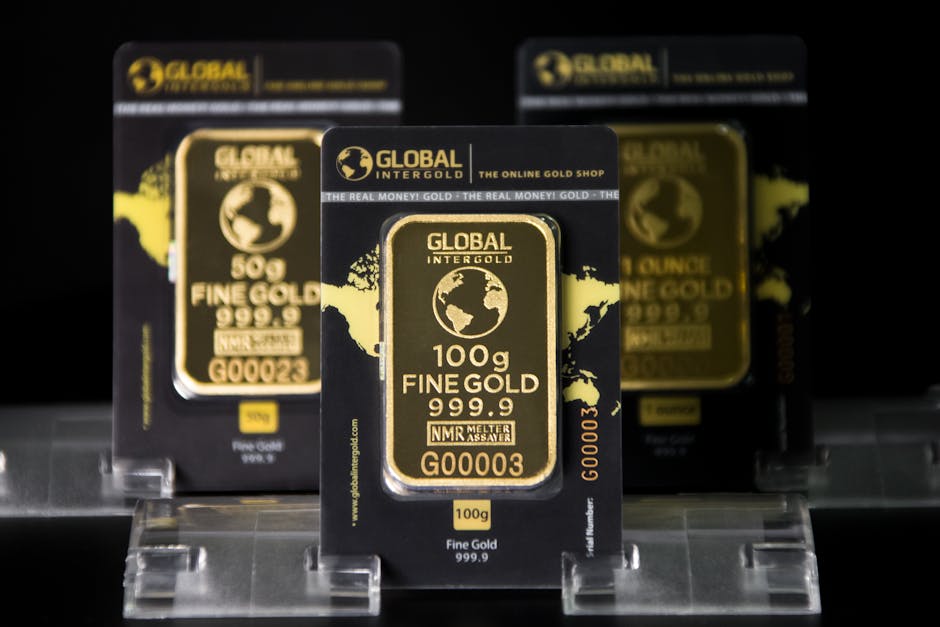 Focused image of 100g Intergold bars showcasing fine gold quality and luxury.