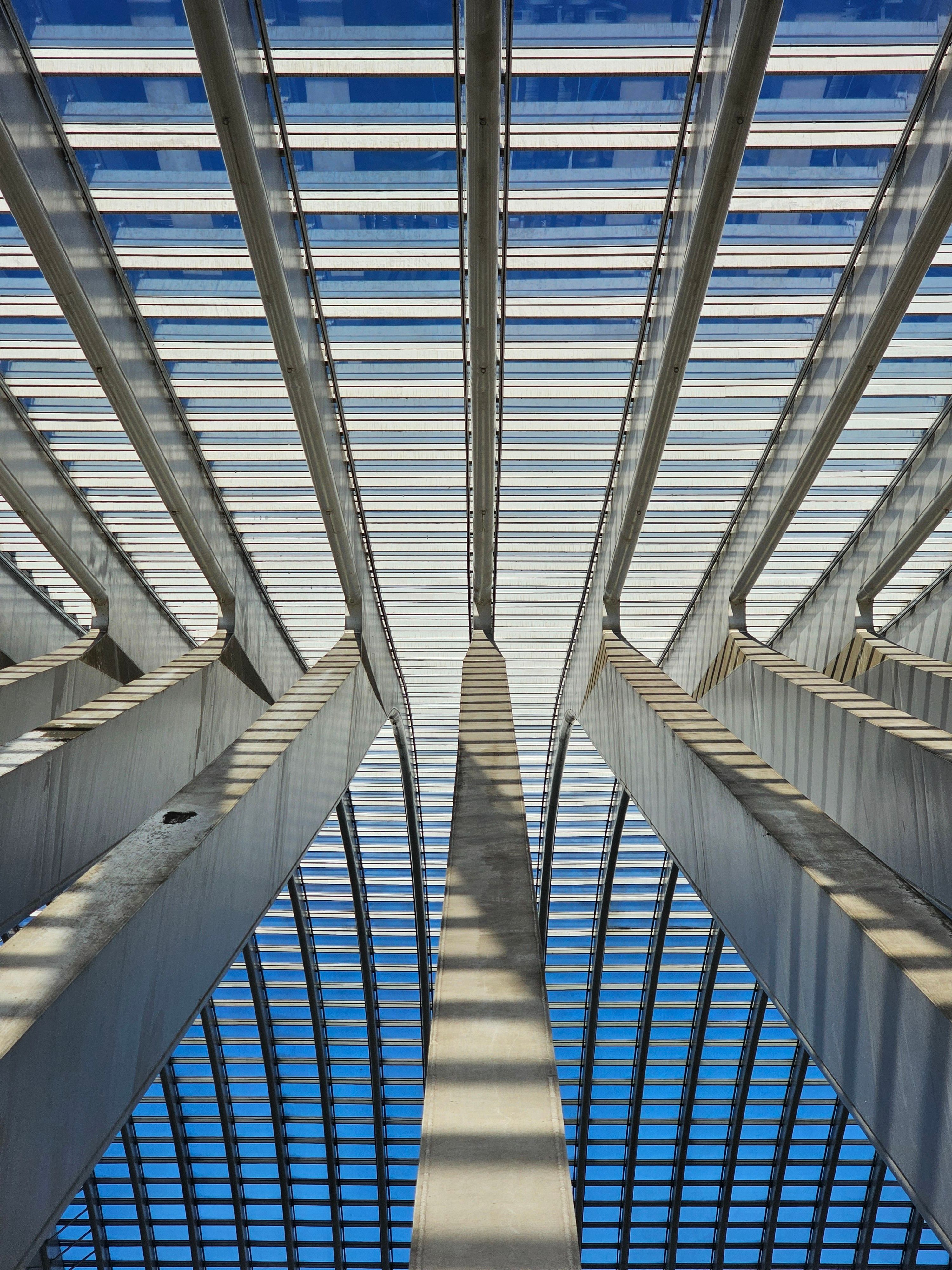 Modern Architectural Ceiling Structure in Liège · Free Stock Photo