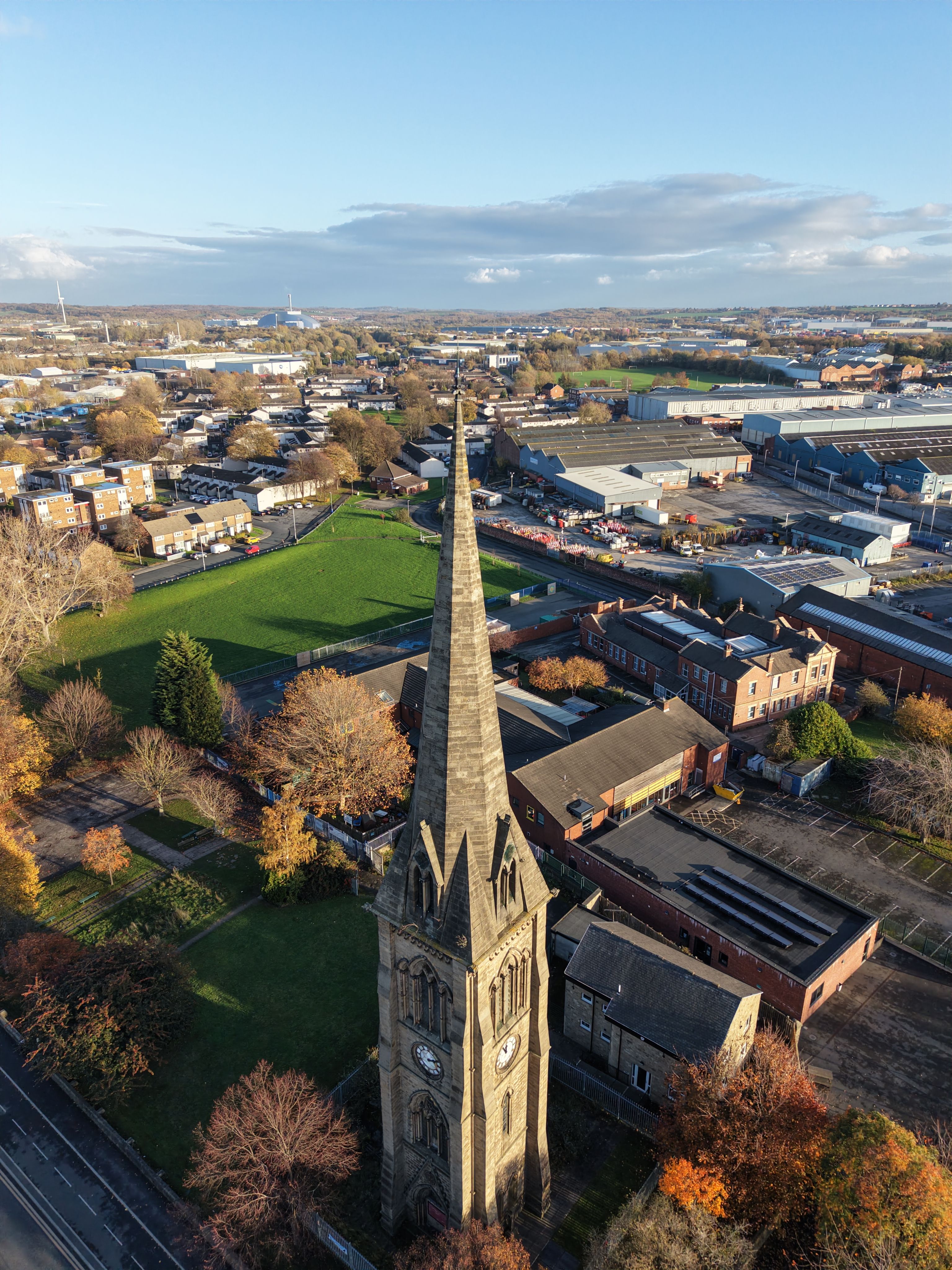Wakefield city centre and The Hepworth gallery, West Yorkshire