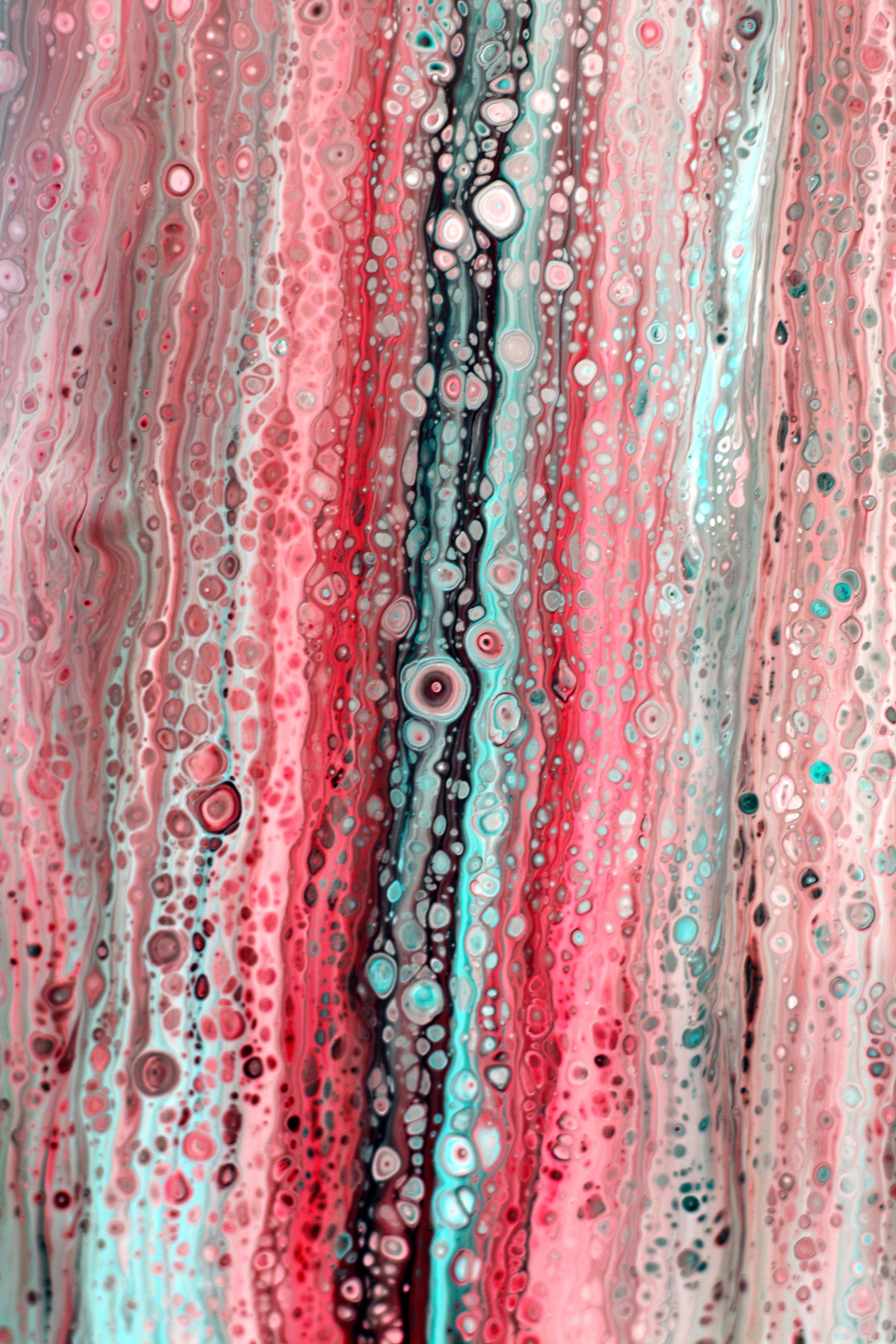 Vibrant Abstract Fluid Art Painting with Cells · Free Stock Photo