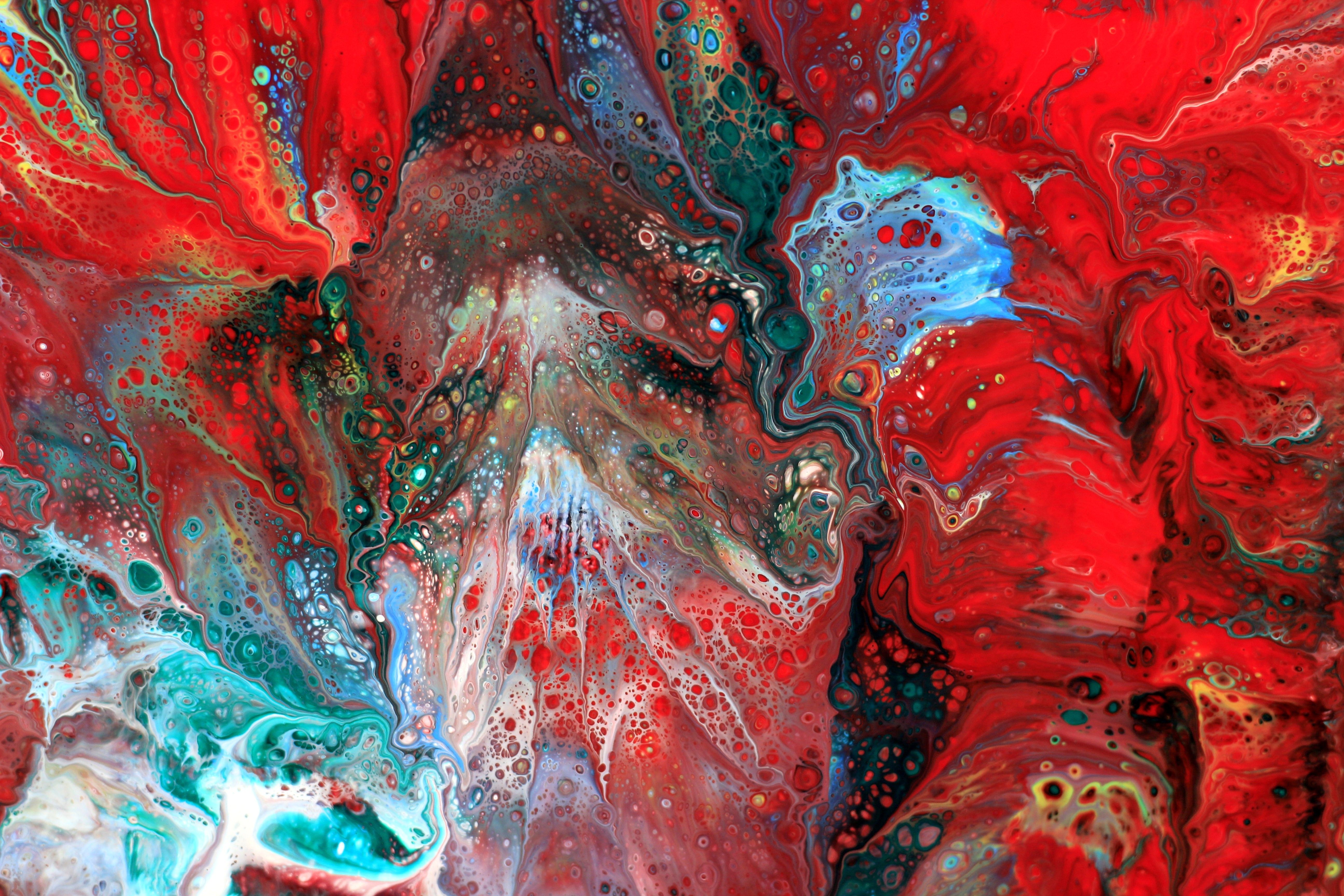 Vibrant Abstract Flow Acrylic Art in Bold Colors · Free Stock Photo