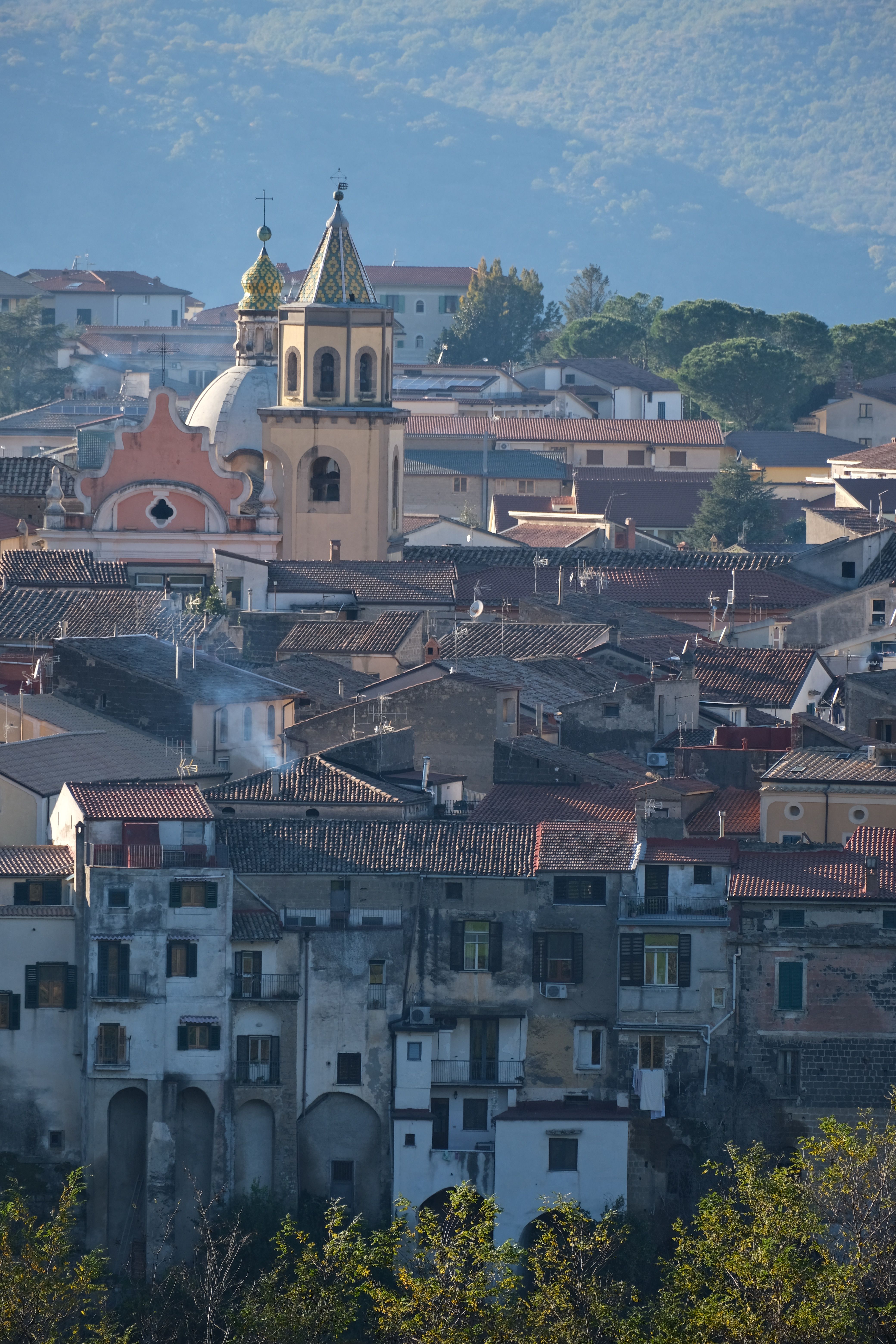Scenic View of Italian Village with Church Tower · Free Stock Photo