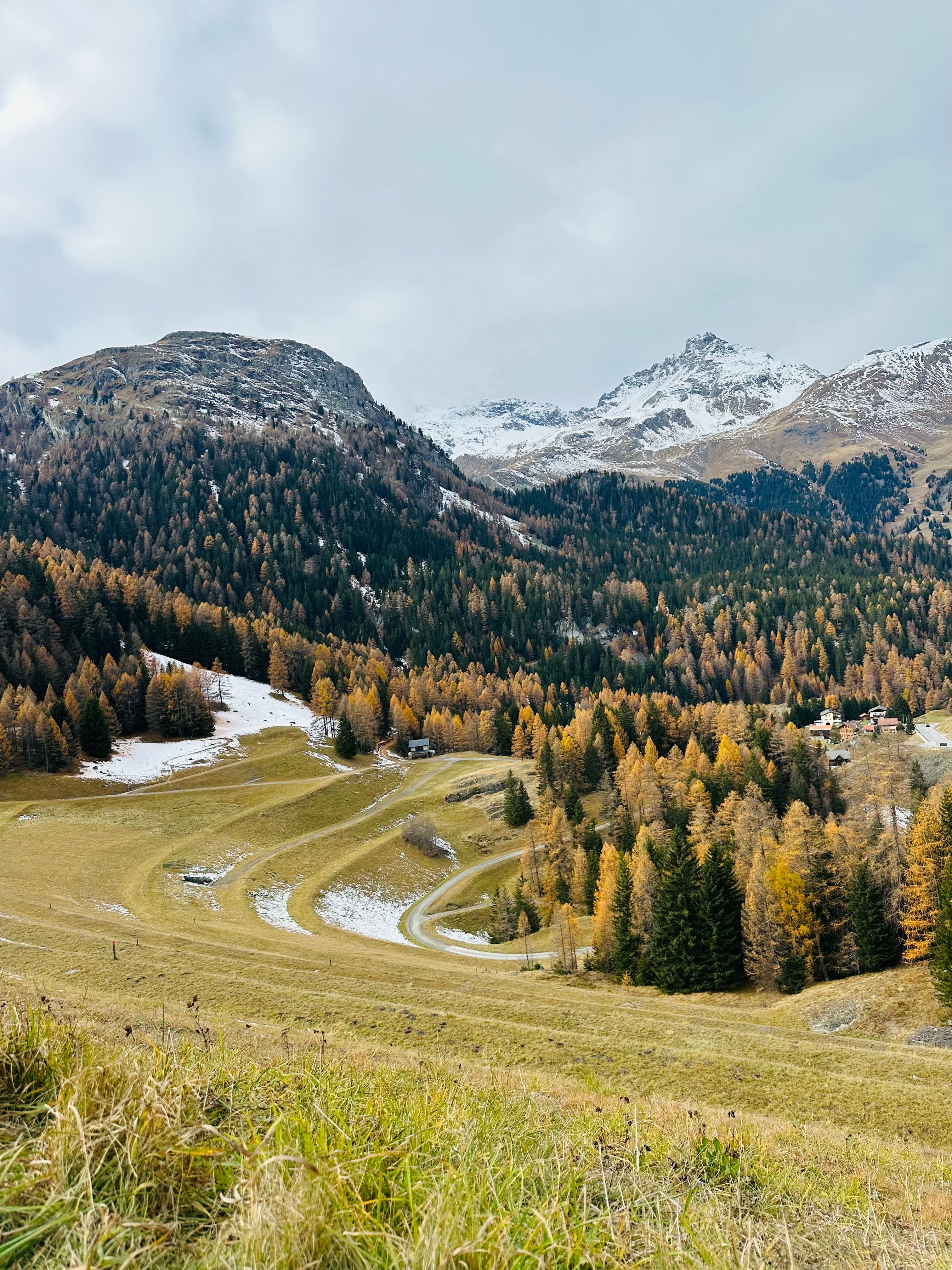 Scenic Alpine Landscape with Snowy Mountains · Free Stock Photo