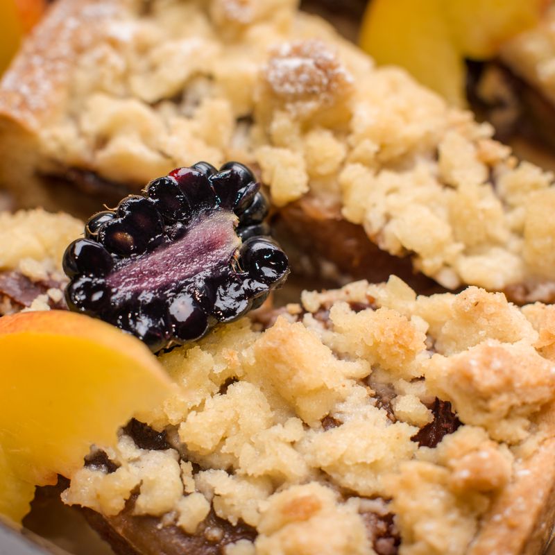 Ginger Peach Breakfast Crumble Cake