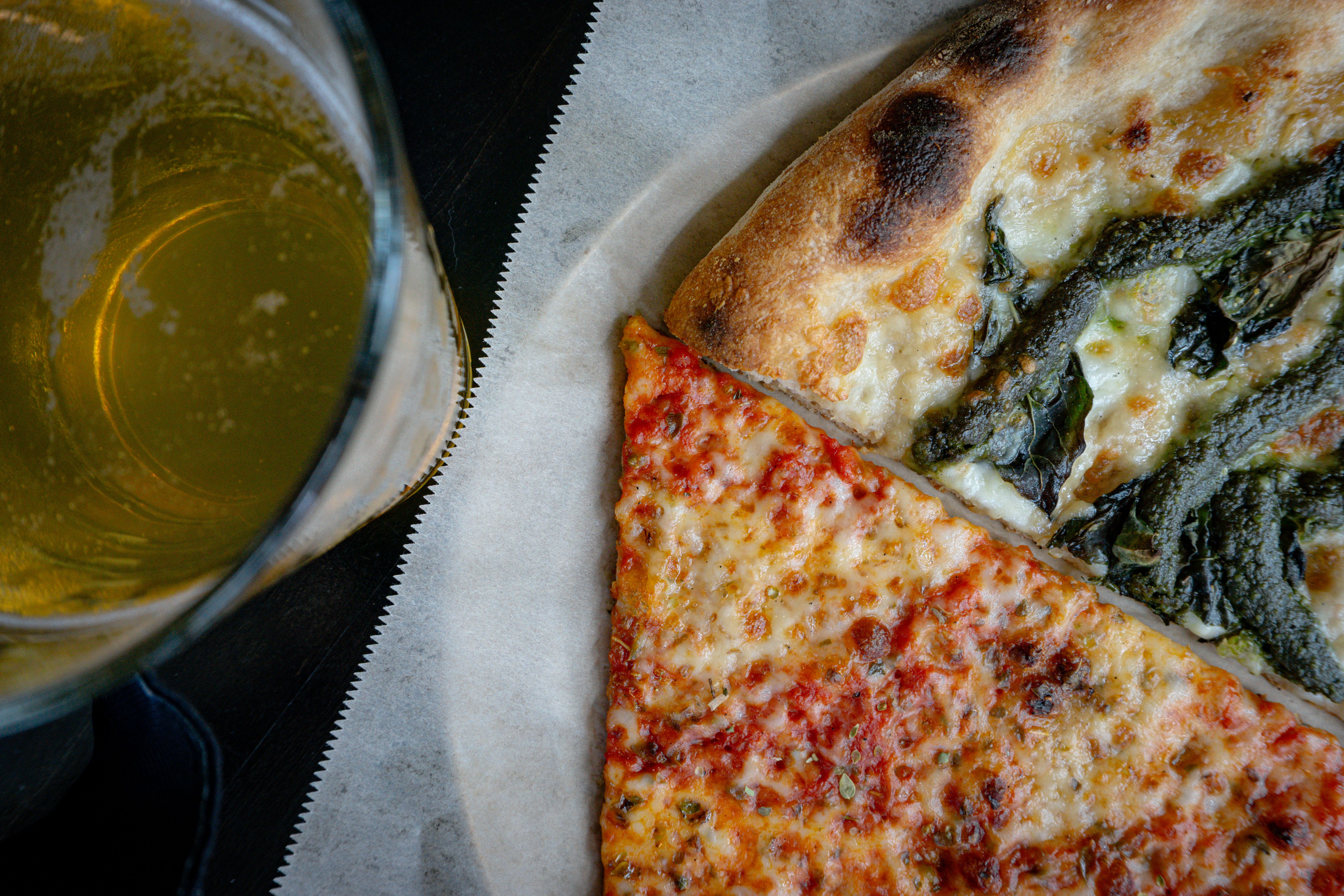 Large pizza close up