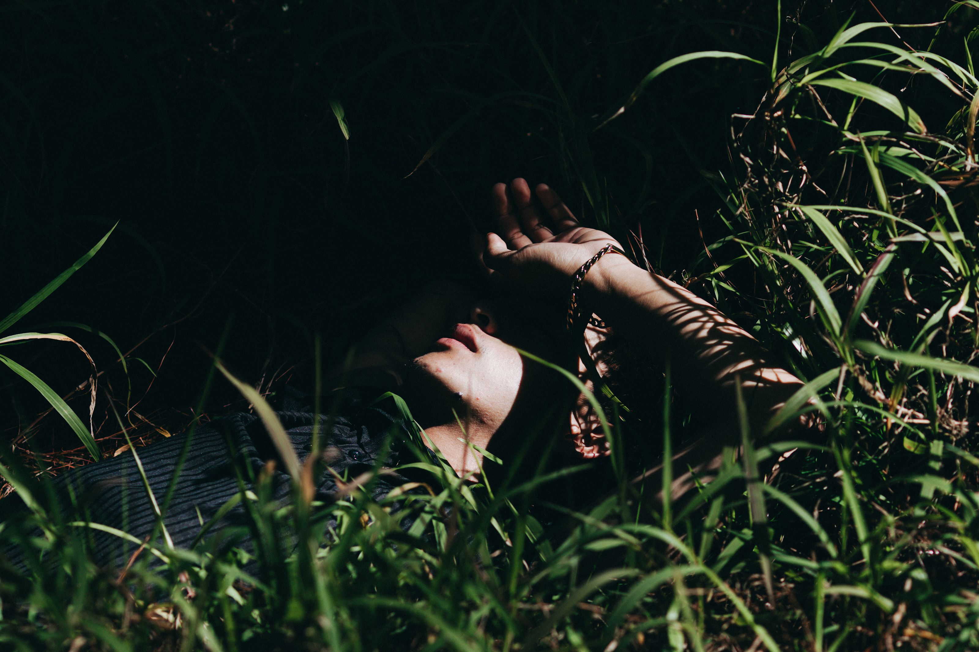 Mysterious Portrait Hidden Among Tall Grass · Free Stock Photo