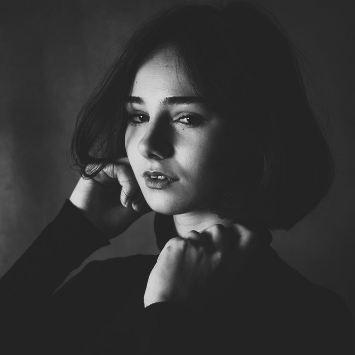 Black and white studio portrait — photo by Benoit Vacherie on Pexels