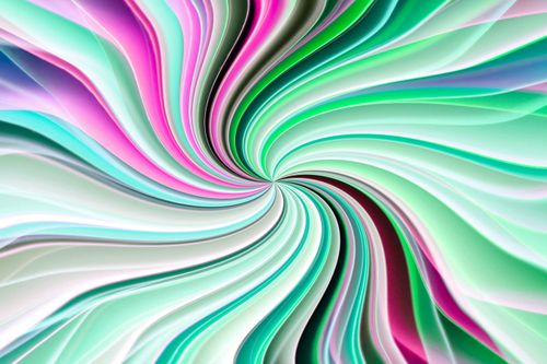 Free Dynamic abstract artwork featuring a swirling pattern in vibrant green, pink, and white hues. Stock Photo