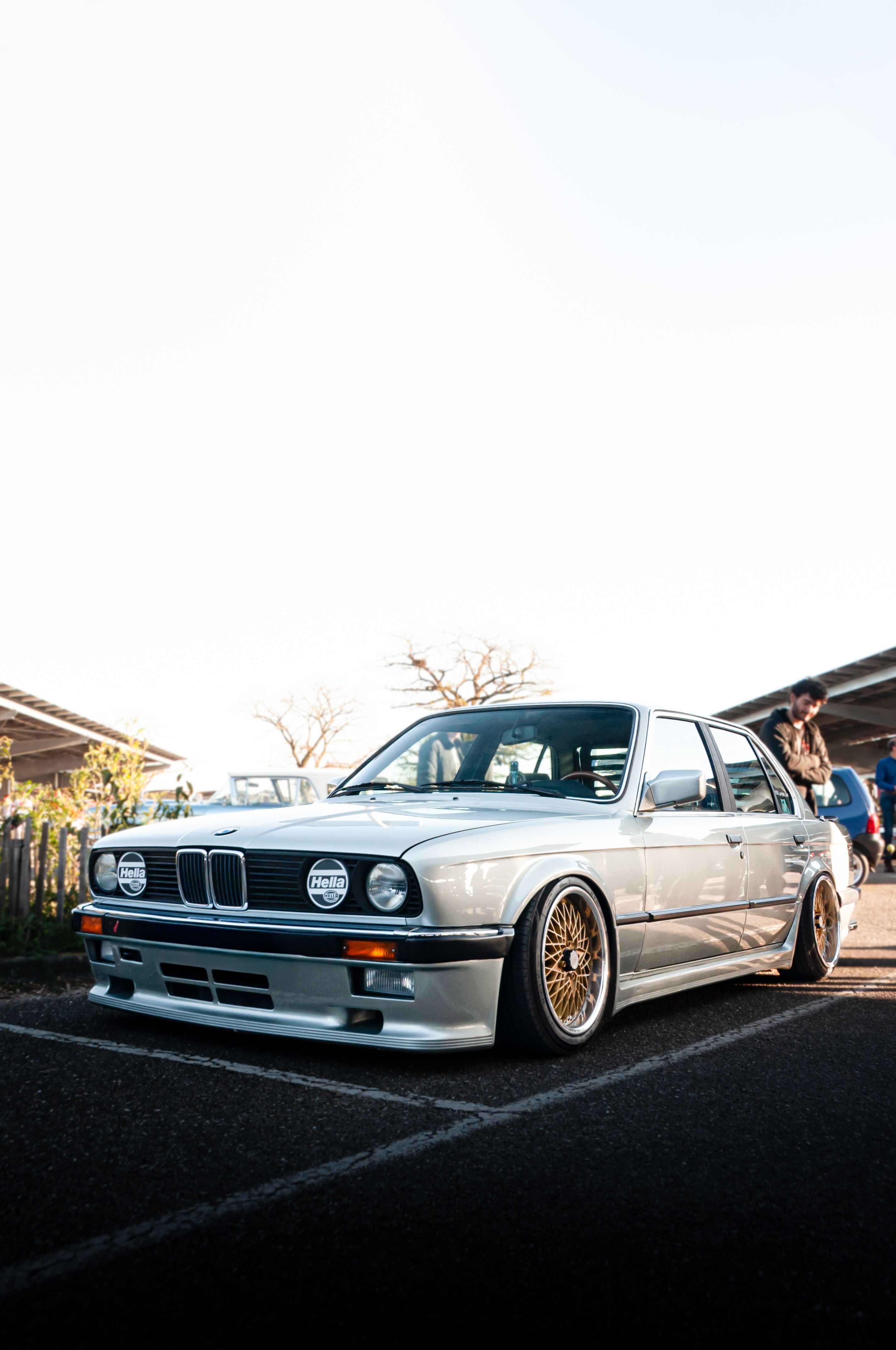 Classic Silver BMW Sedan at Outdoor Car Show · Free Stock Photo
