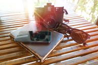 Black Film Camera on Table