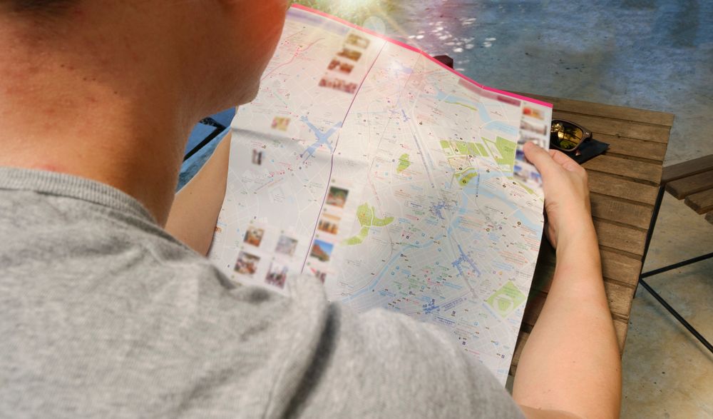 Navigation map displayed on a phone