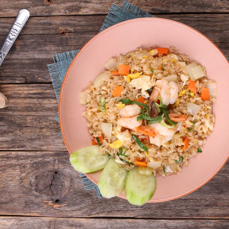 Eid Dinner Party Egg Fried Rice with Shrimp