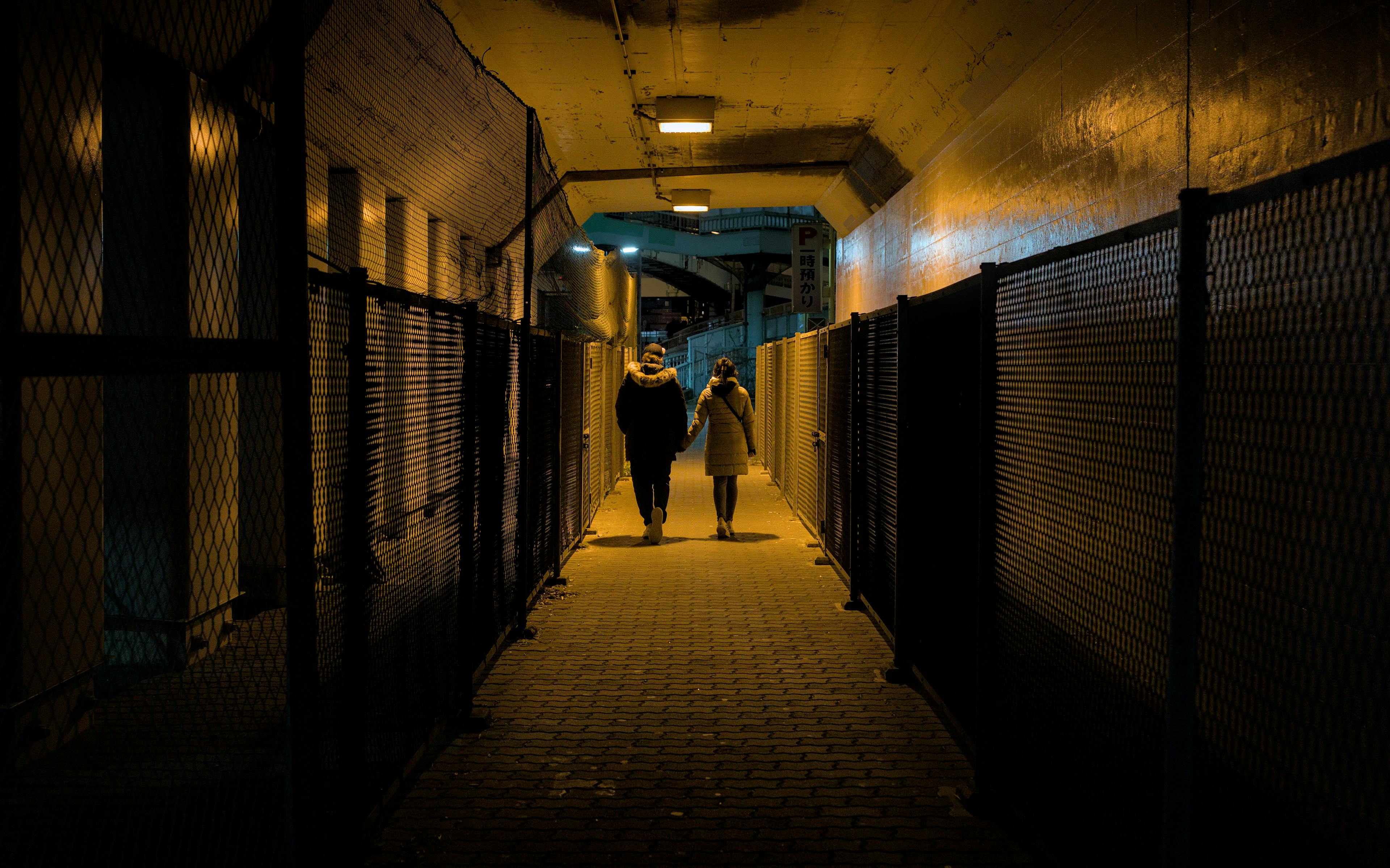 Free stock photo of couple, dark, fence