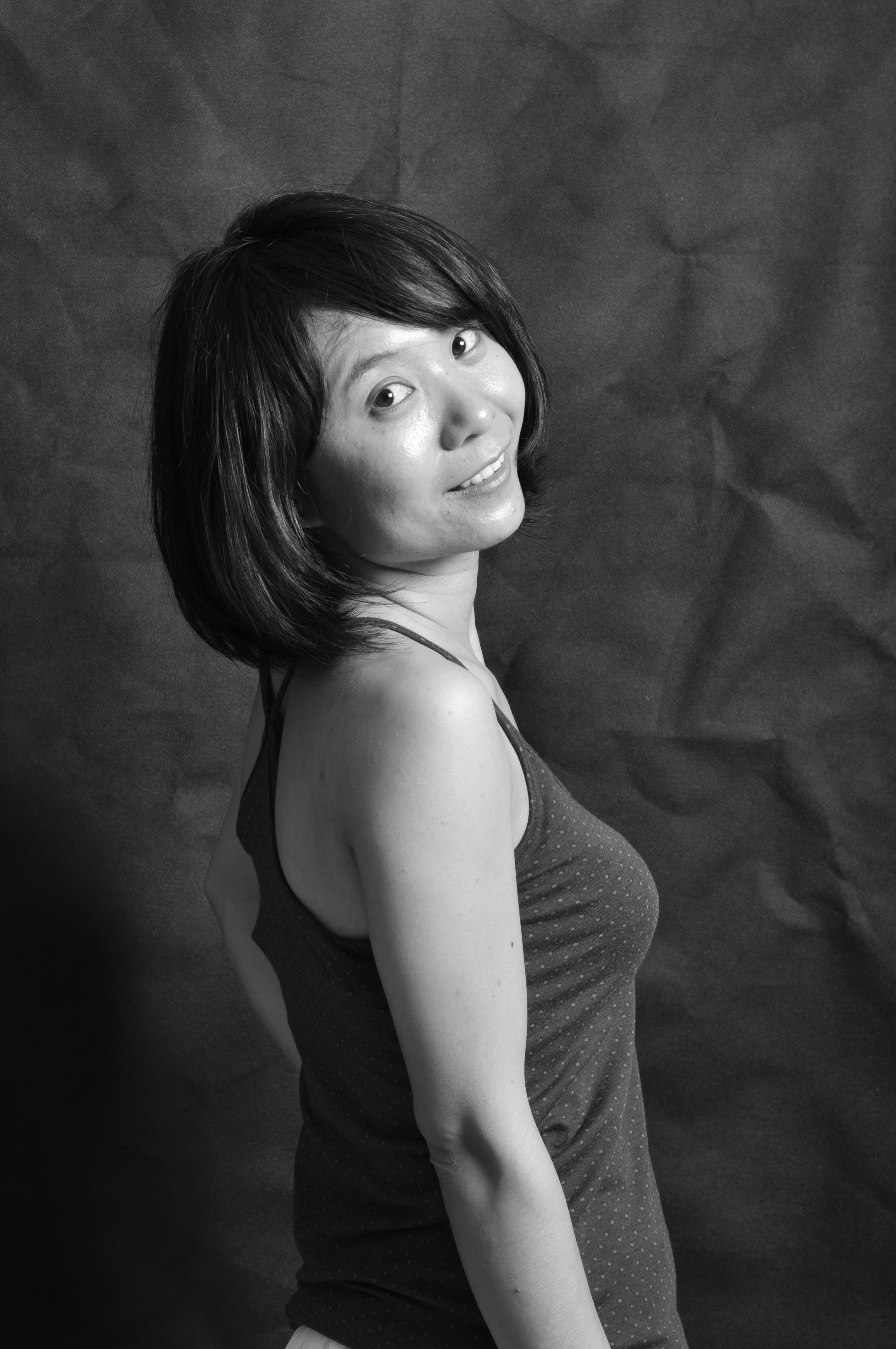 Black and White Portrait of a Smiling Woman · Free Stock Photo