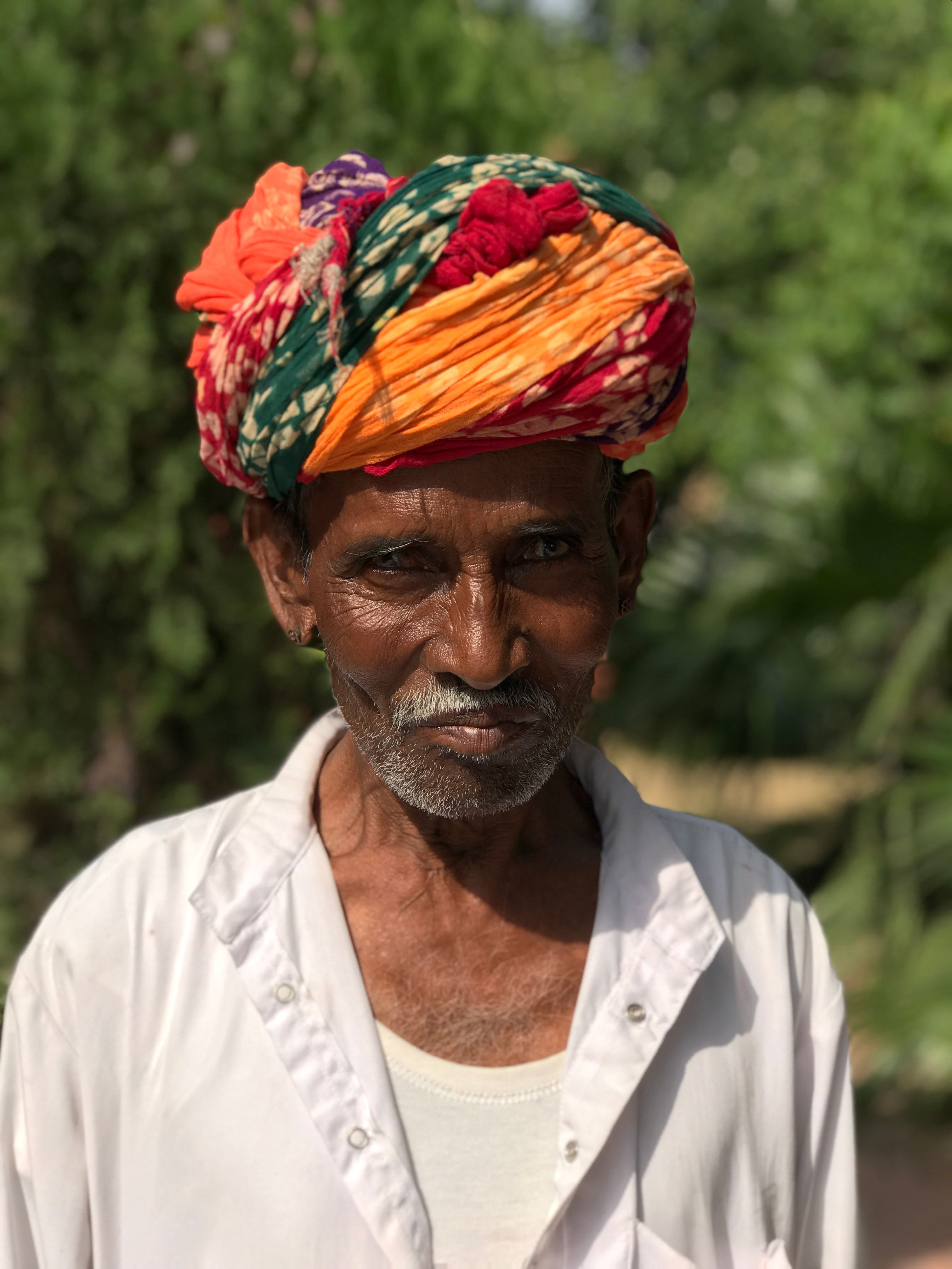 Elderly Man with Colorful Turban in Rajasthan · Free Stock Photo