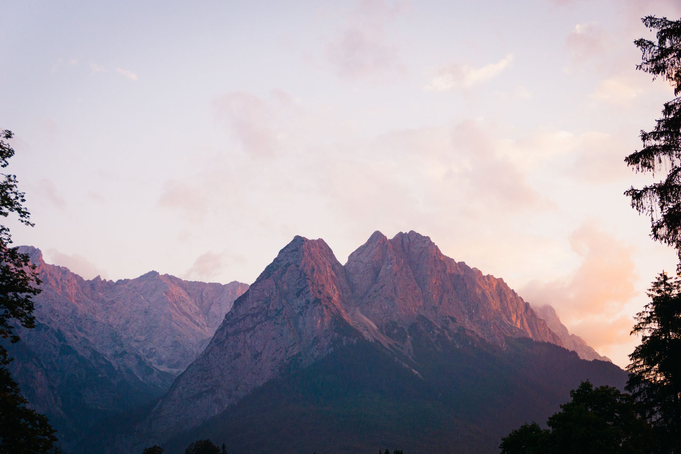 Majestic Mountain Peaks at Sunset · Free Stock Photo
