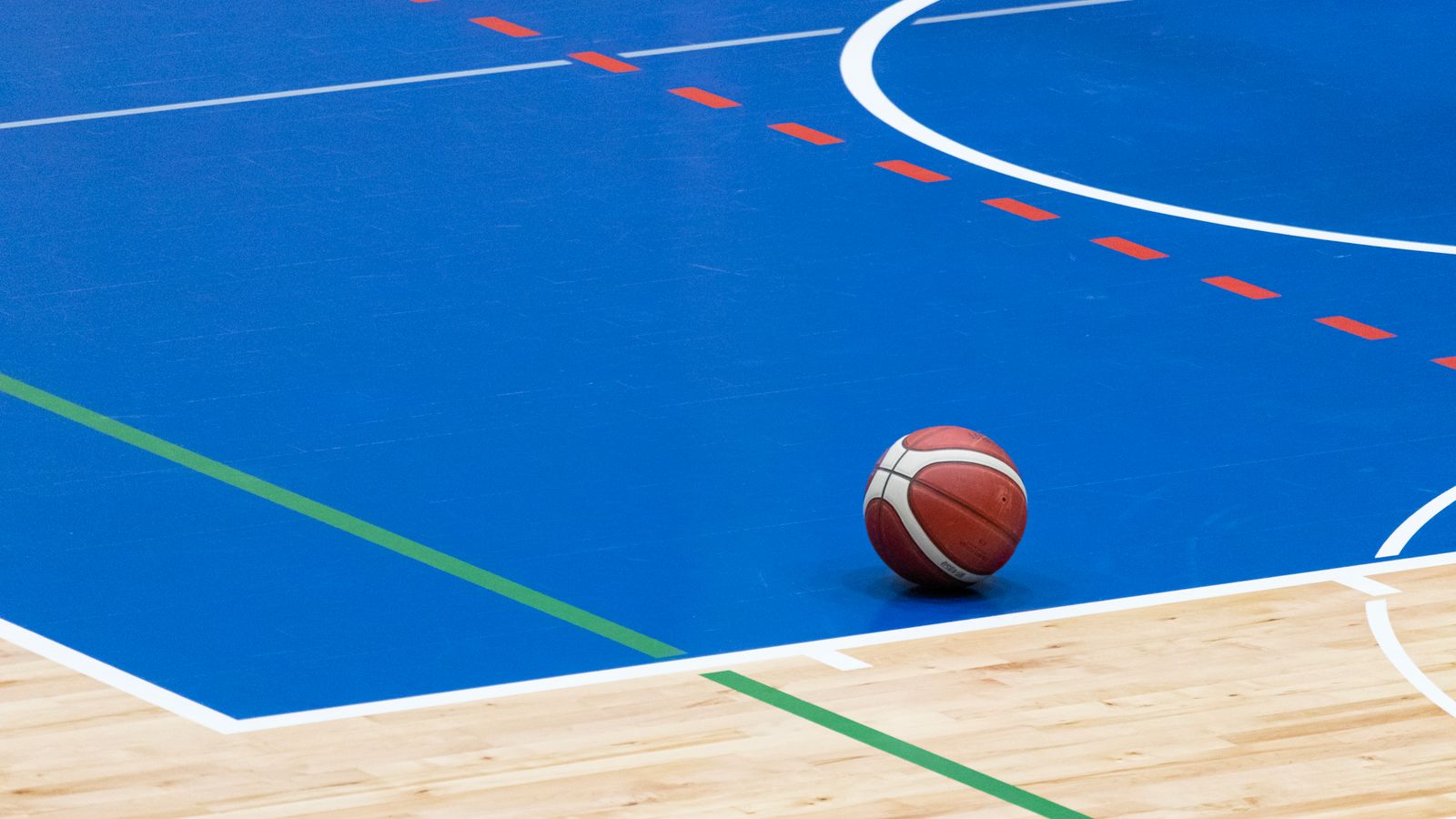 Representative licensed photograph of a basketball on an indoor court; not the Lakers, Trail Blazers or their October 27 NBA game