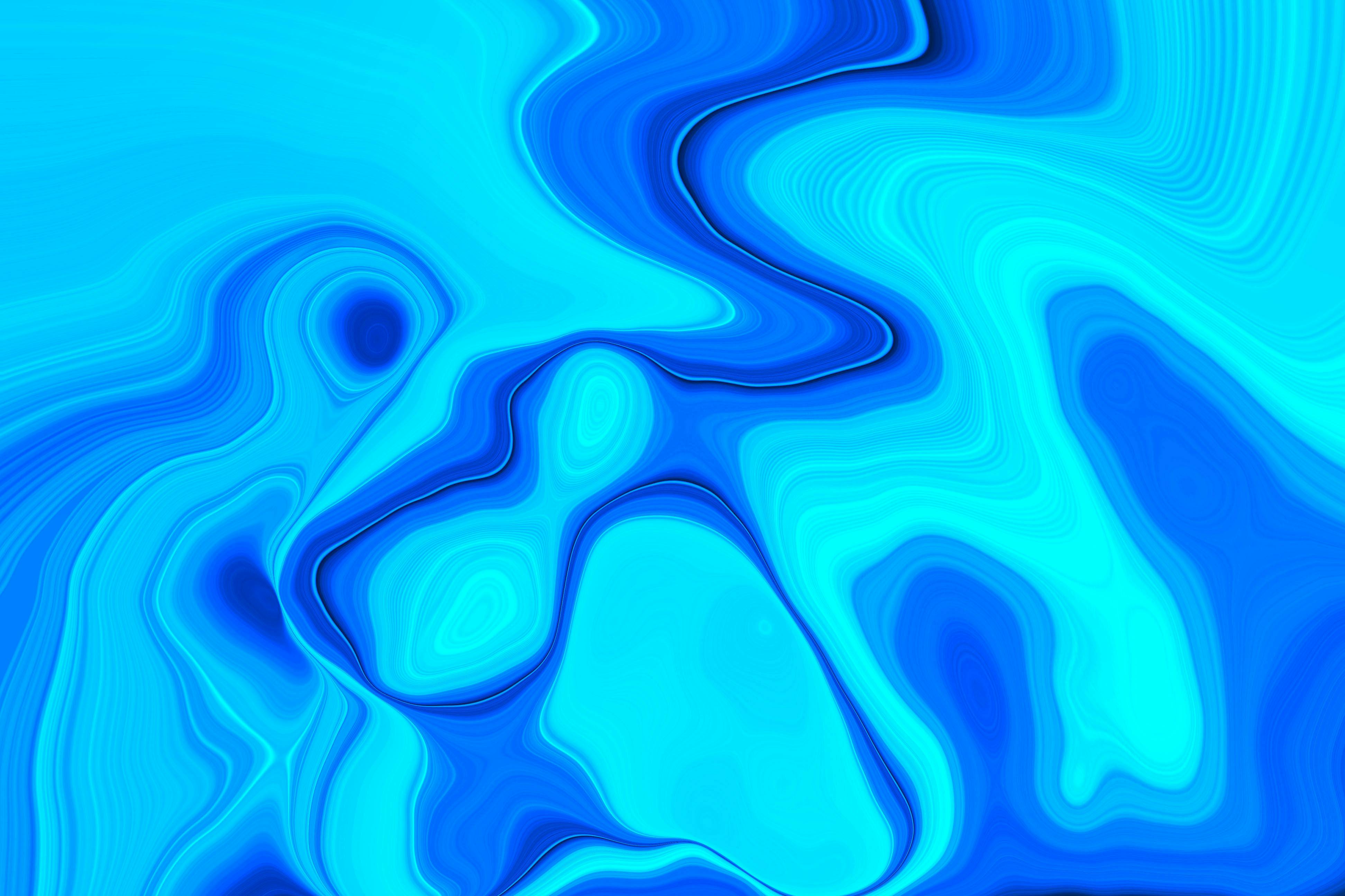 grátis Arte abstrata dinâmica com vibrantes padrões azuis em espiral e um design fluido. Foto profissional